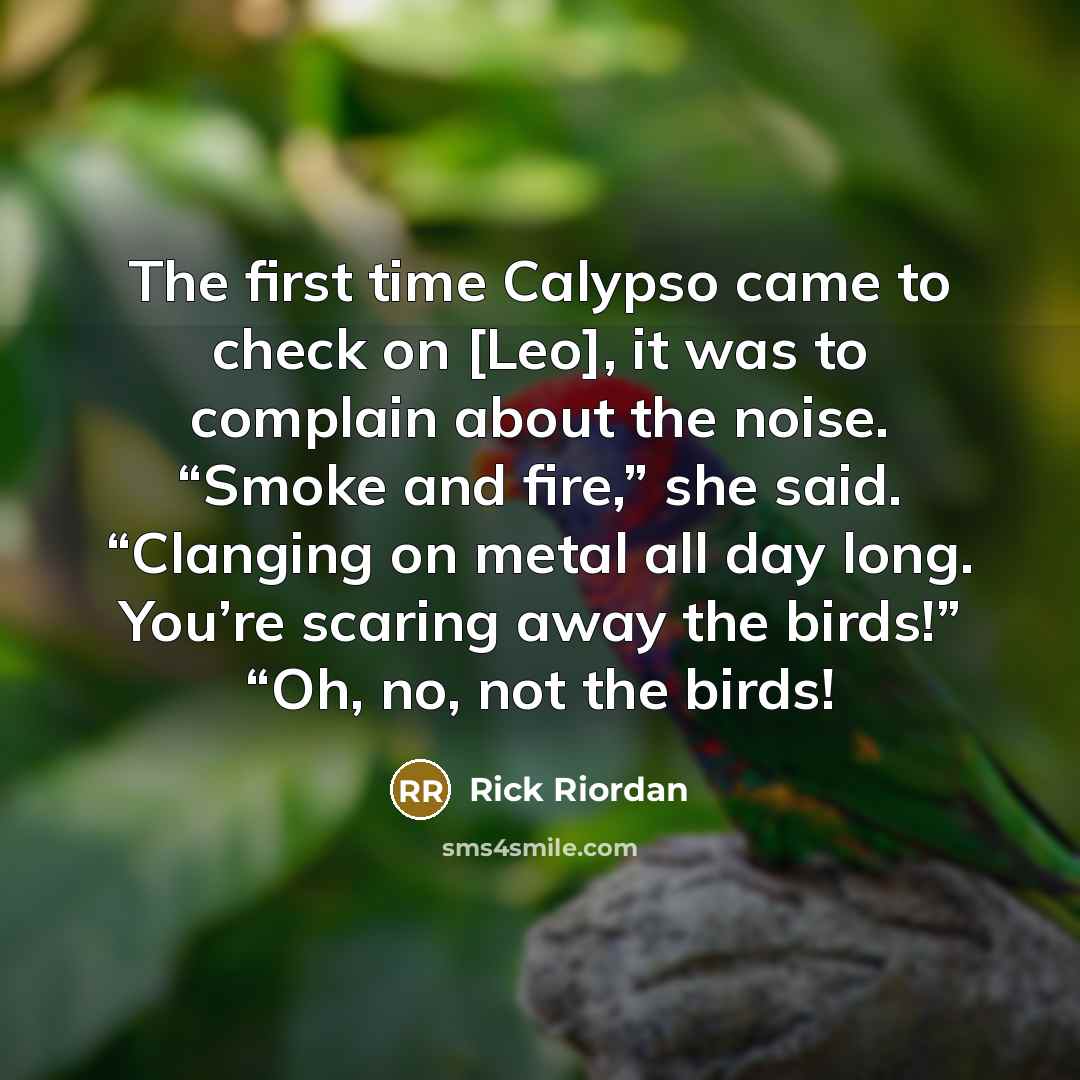 “The first time Calypso came to check on [Leo], it…” quote by Rick Riordan