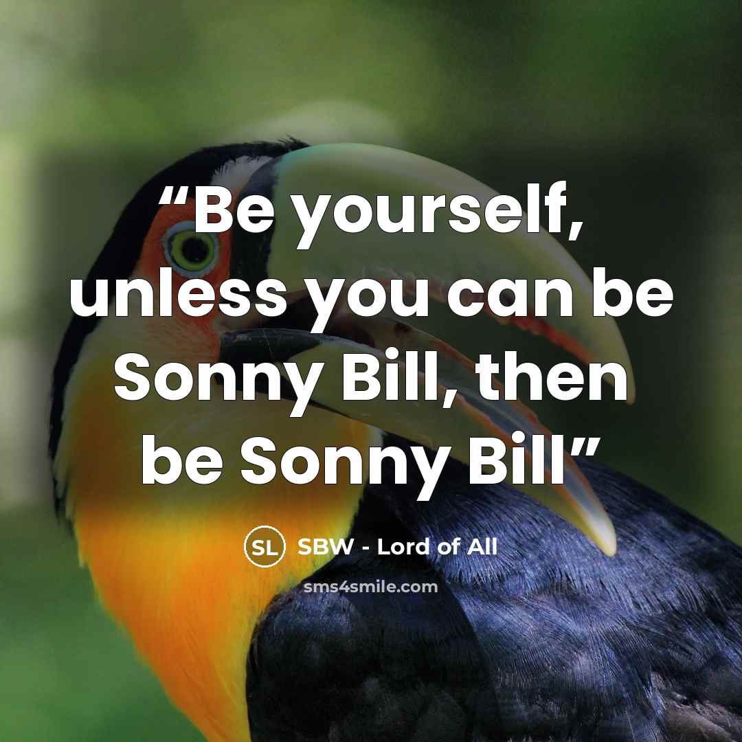 “Be yourself, unless you can be Sonny Bill, then be Sonny Bill” quote by SBW - Lord of All