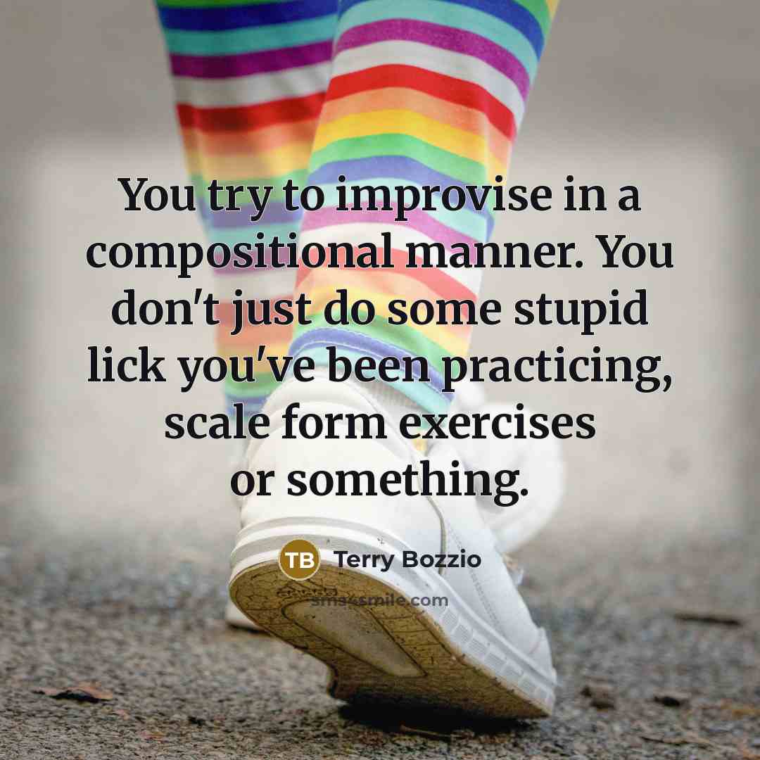 “You try to improvise in a compositional manner. You don't…” quote by Terry Bozzio