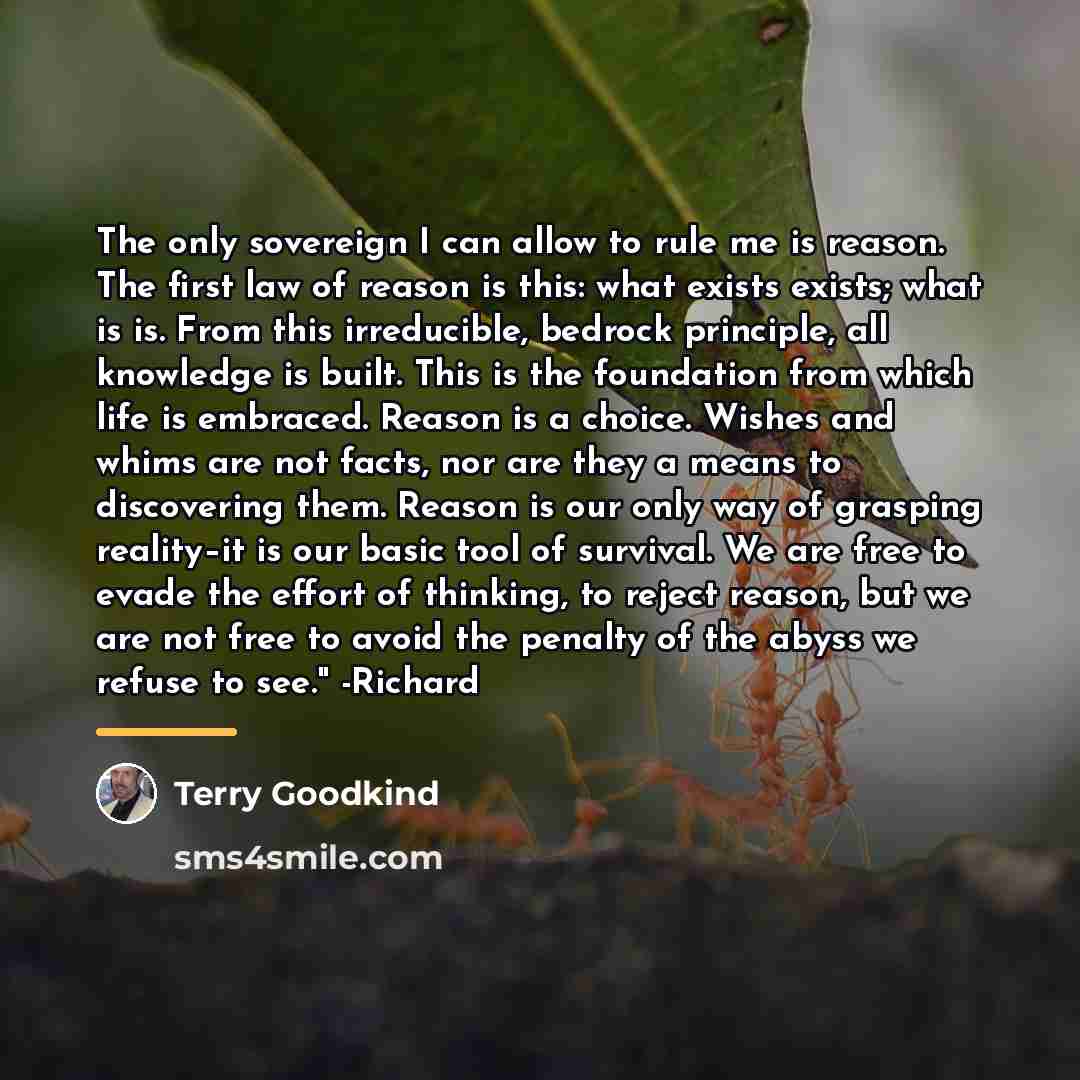 “The only sovereign I can allow to rule me is…” quote by Terry Goodkind