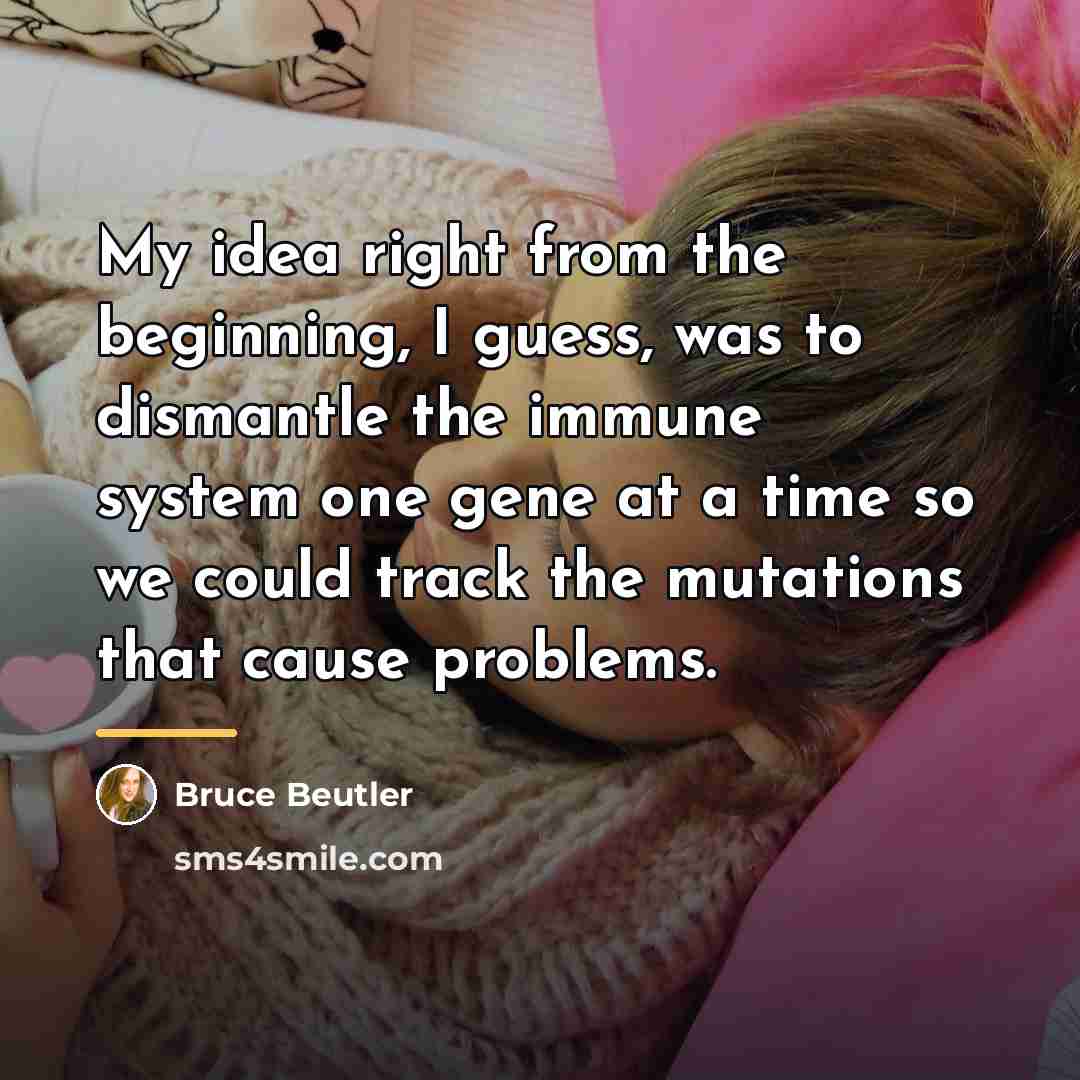 “My idea right from the beginning, I guess, was to…” quote by Bruce Beutler