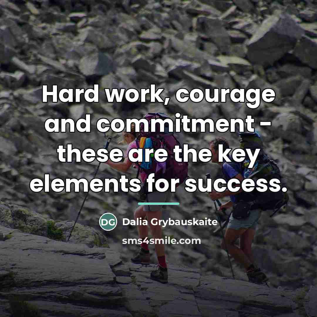 “Hard work, courage and commitment - these are the key…” quote by Dalia Grybauskaite