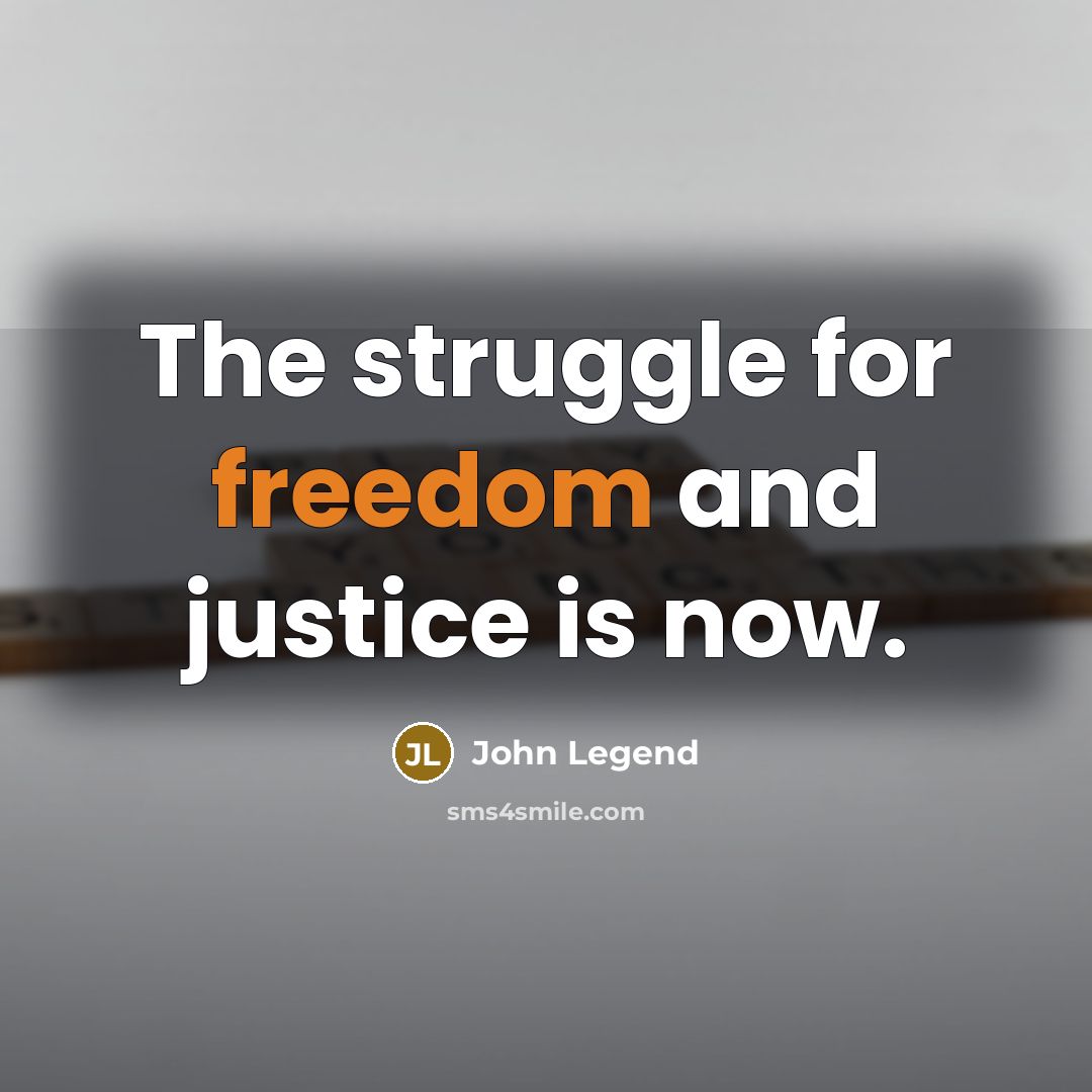 “The struggle for freedom and justice is now.…” quote by John Legend
