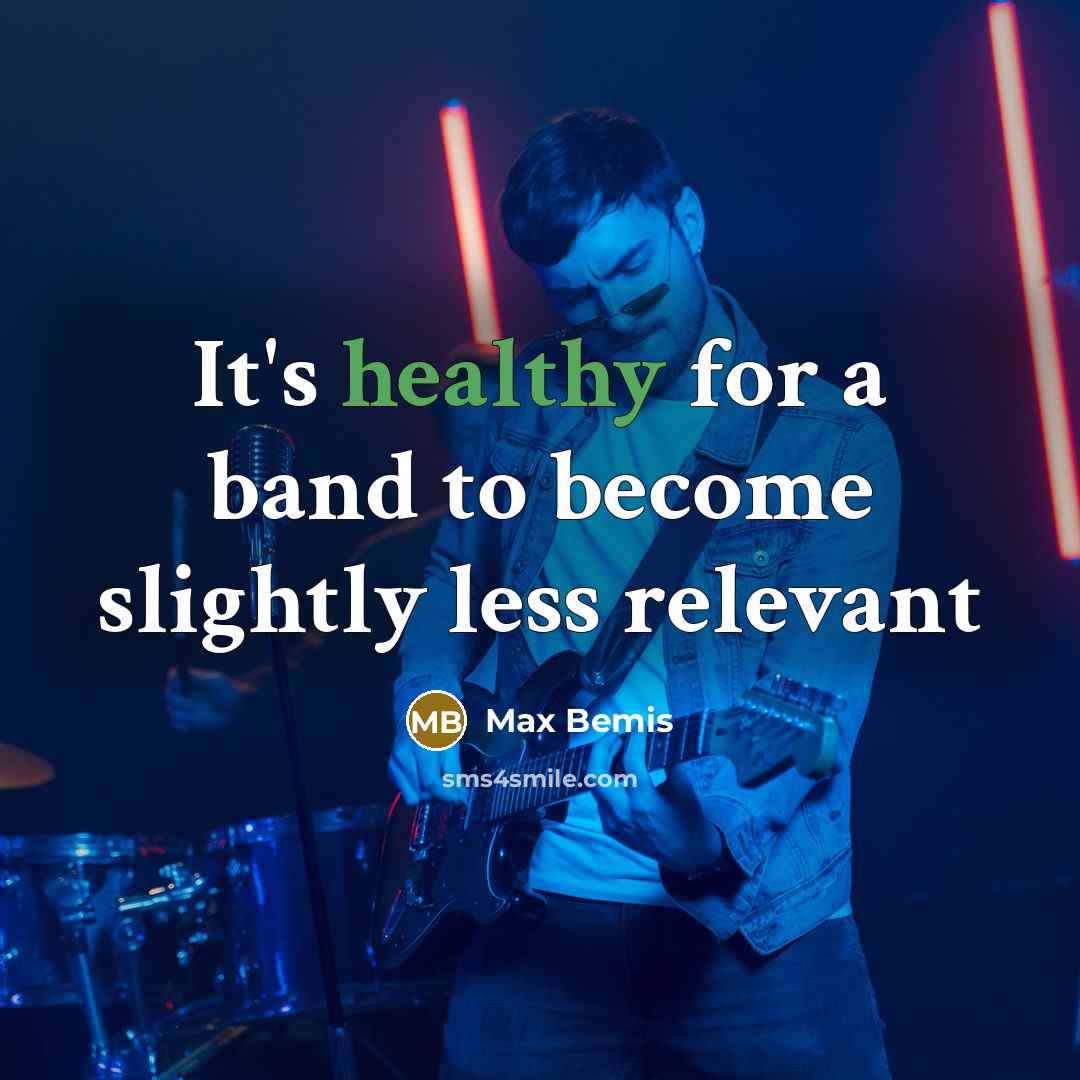 “It's healthy for a band to become slightly less relevant…” quote by Max Bemis