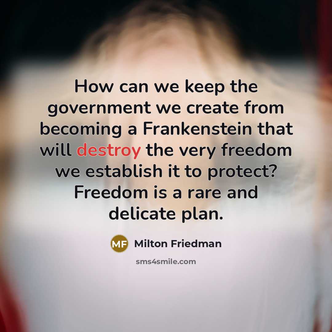 “How can we keep the government we create from becoming…” quote by Milton Friedman