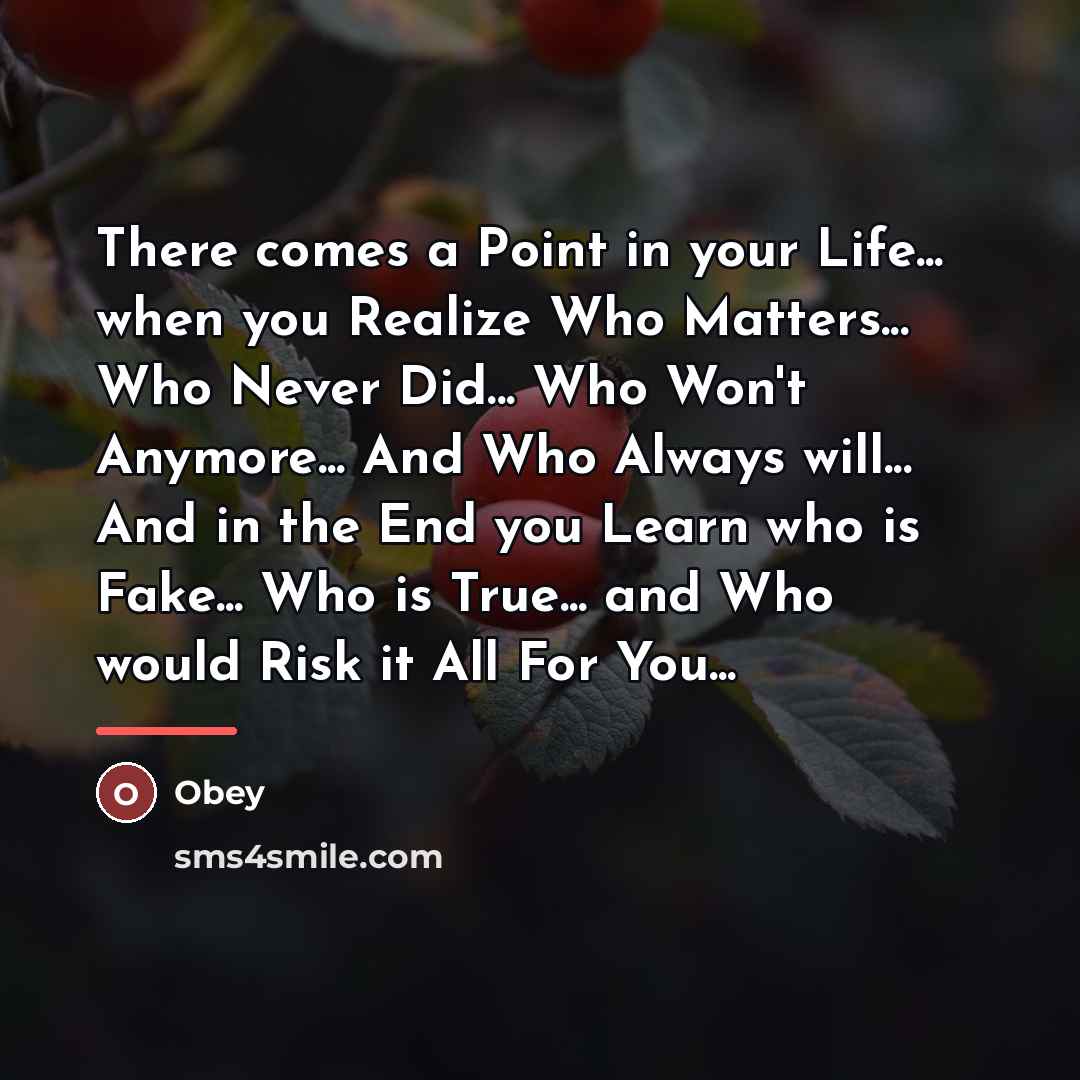 “There comes a Point in your Life... when you Realize…” quote by Obey