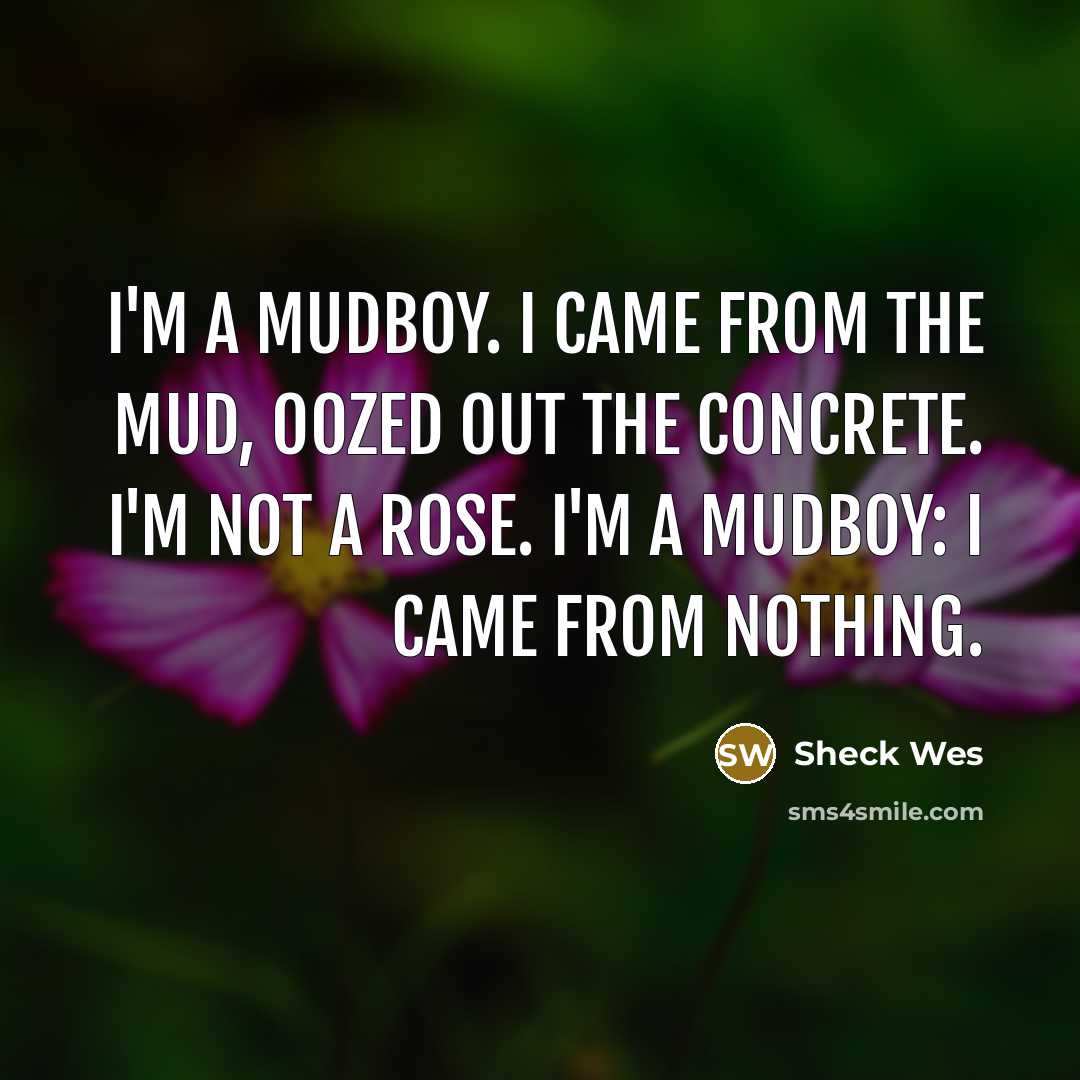 “I'm a mudboy. I came from the mud, oozed out…” quote by Sheck Wes