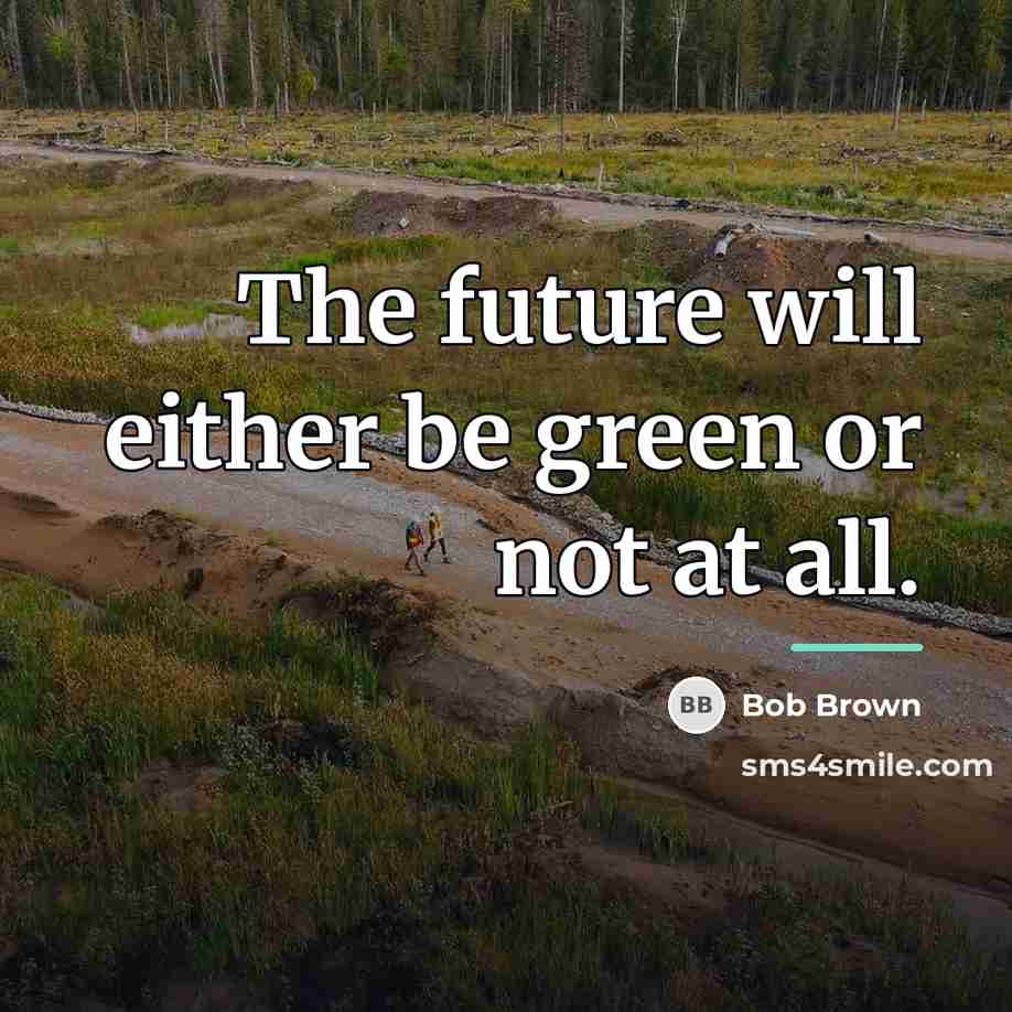 “The future will either be green or not at all.…” quote by Bob Brown