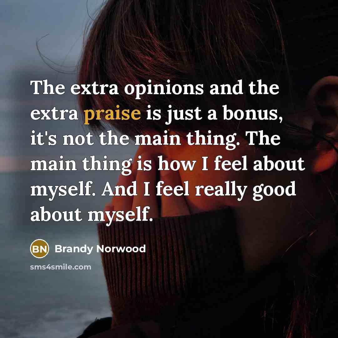 “The extra opinions and the extra praise is just a…” quote by Brandy Norwood