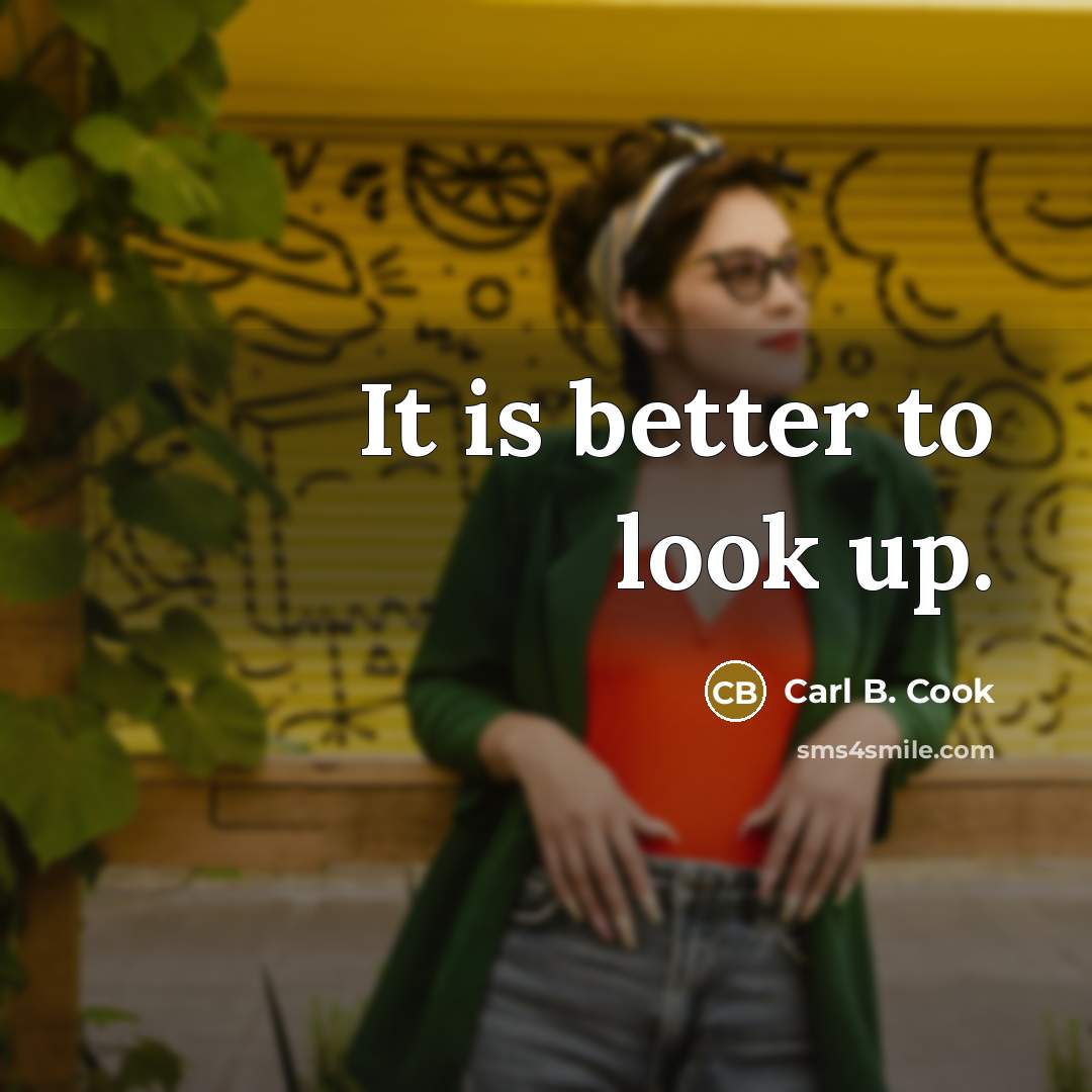 “It is better to look up.…” quote by Carl B. Cook
