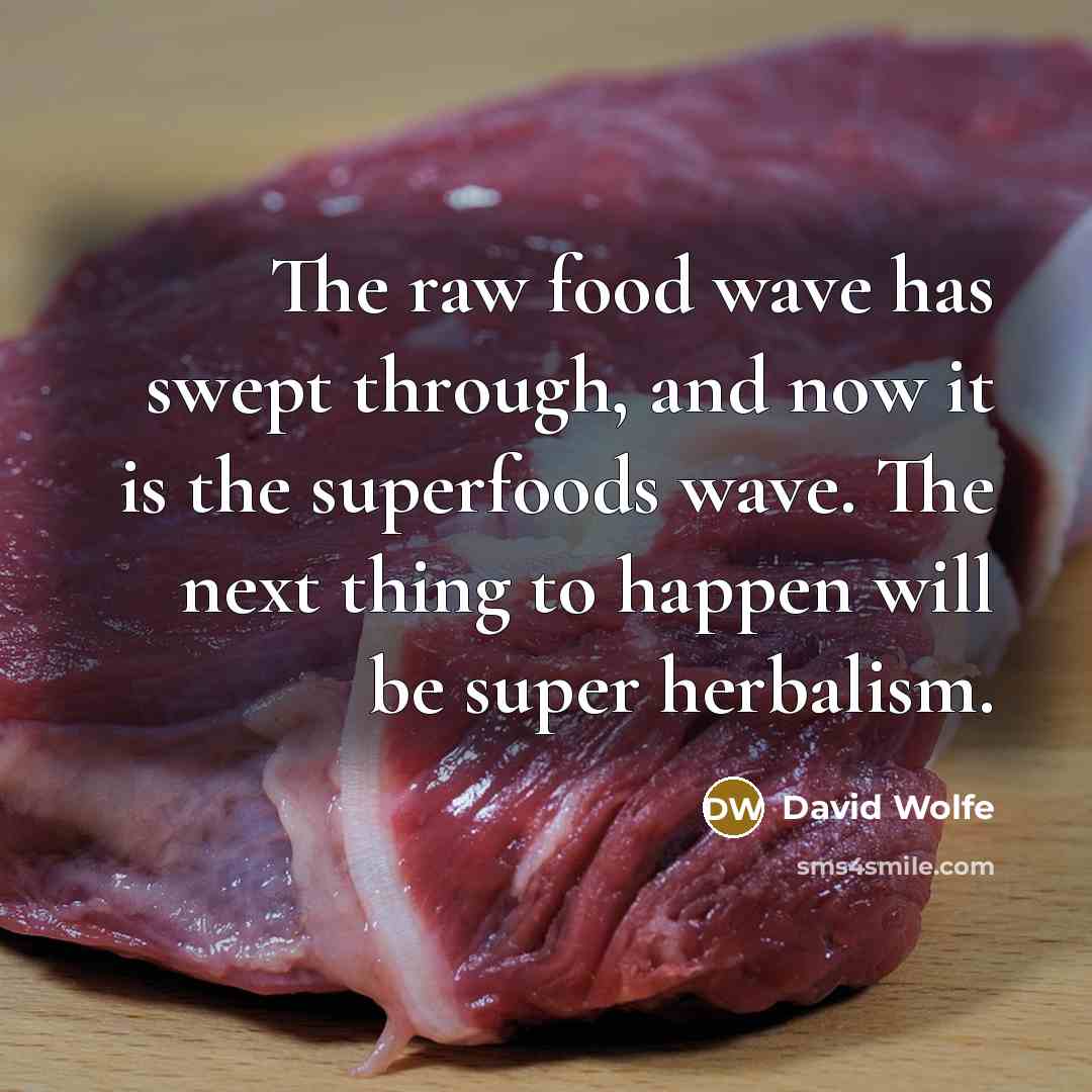 “The raw food wave has swept through, and now it is the superfoods wave. The next thing to happen will be super herbalism.” quote by David Wolfe
