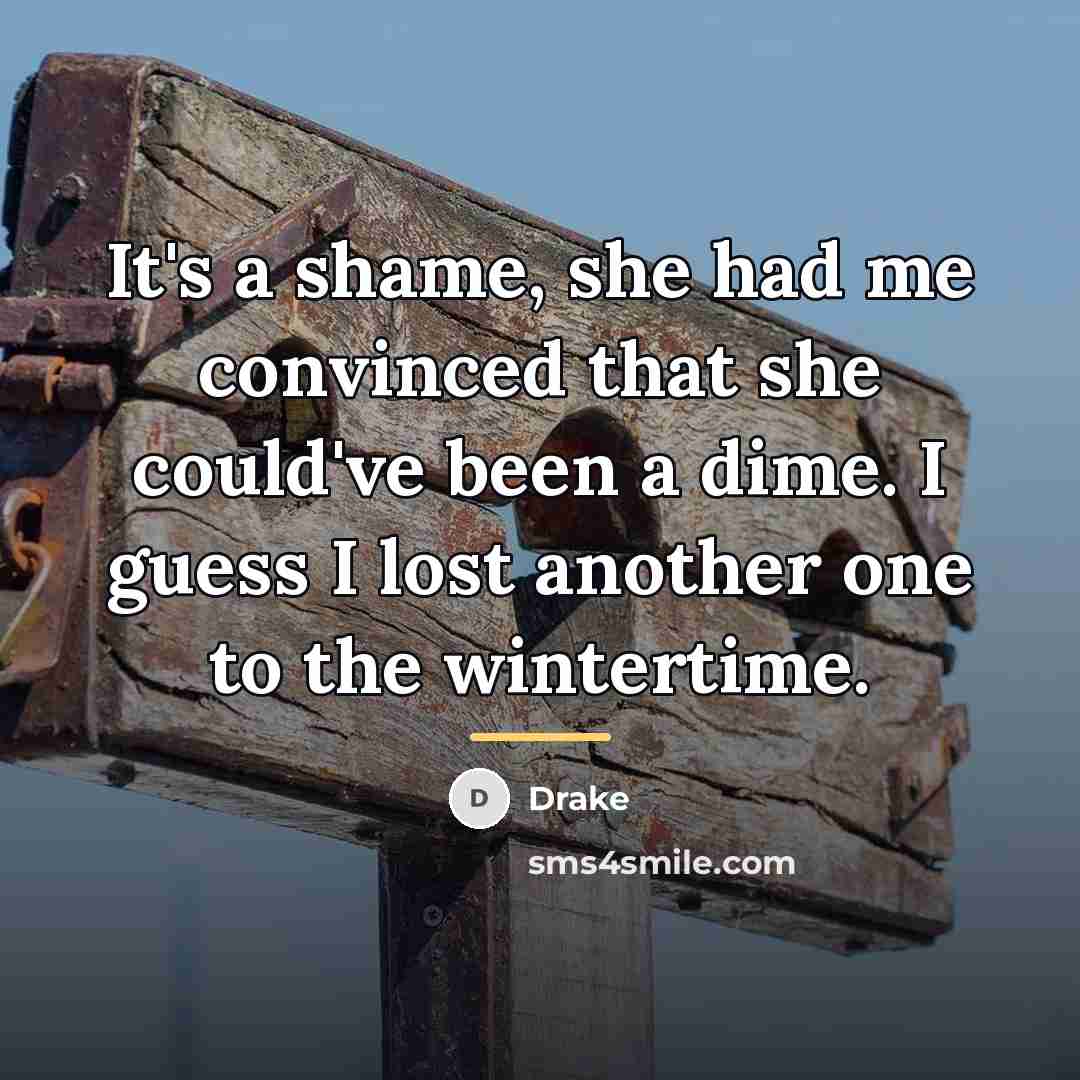 “It's a shame, she had me convinced that she could've…” quote by Drake