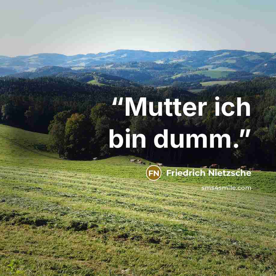 “Mutter ich bin dumm.” quote by Friedrich Nietzsche