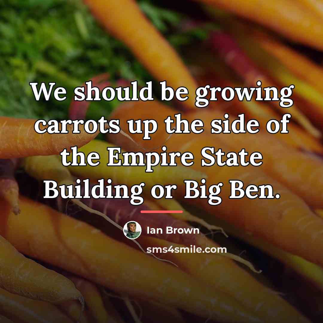 “We should be growing carrots up the side of the…” quote by Ian Brown