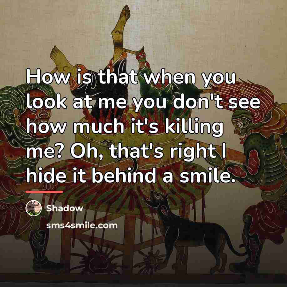“How is that when you look at me you don't…” quote by Shadow