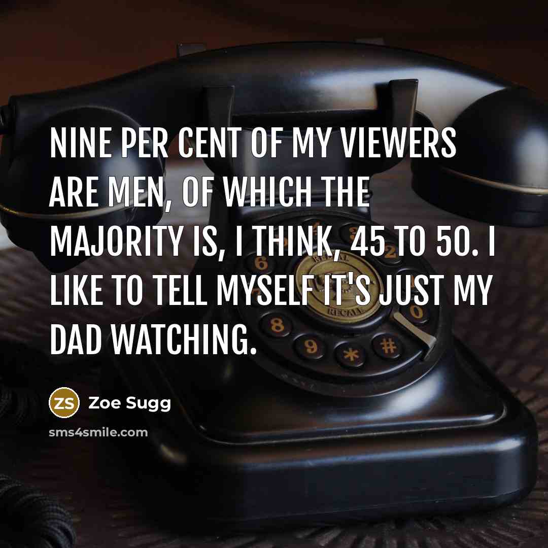 “Nine per cent of my viewers are men, of which…” quote by Zoe Sugg