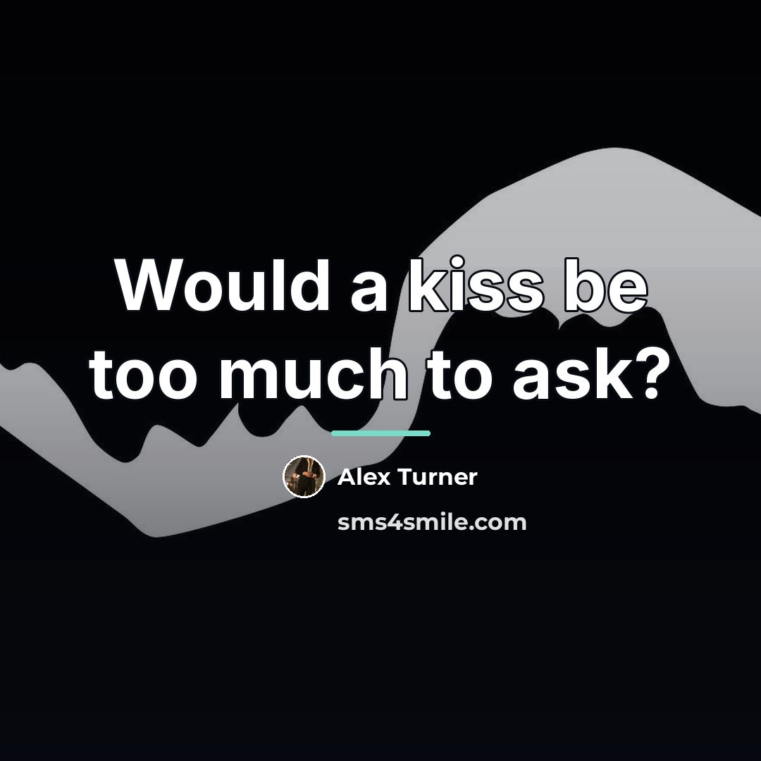 “Would a kiss be too much to ask?…” quote by Alex Turner