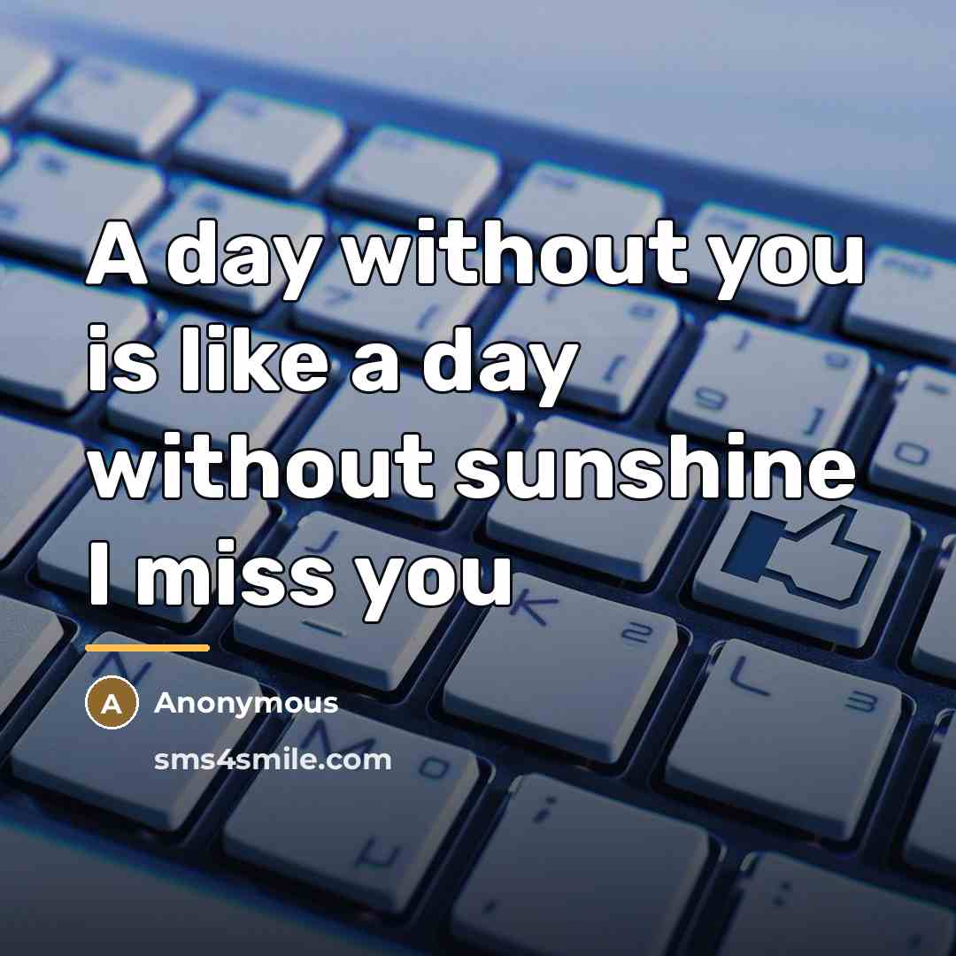 “A day without you is like a day without sunshine…” quote by Anonymous