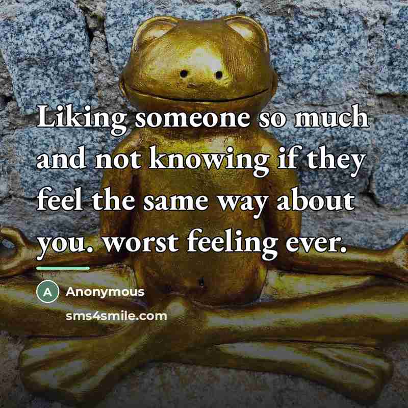 “Liking someone so much and not knowing if they feel…” quote by Anonymous