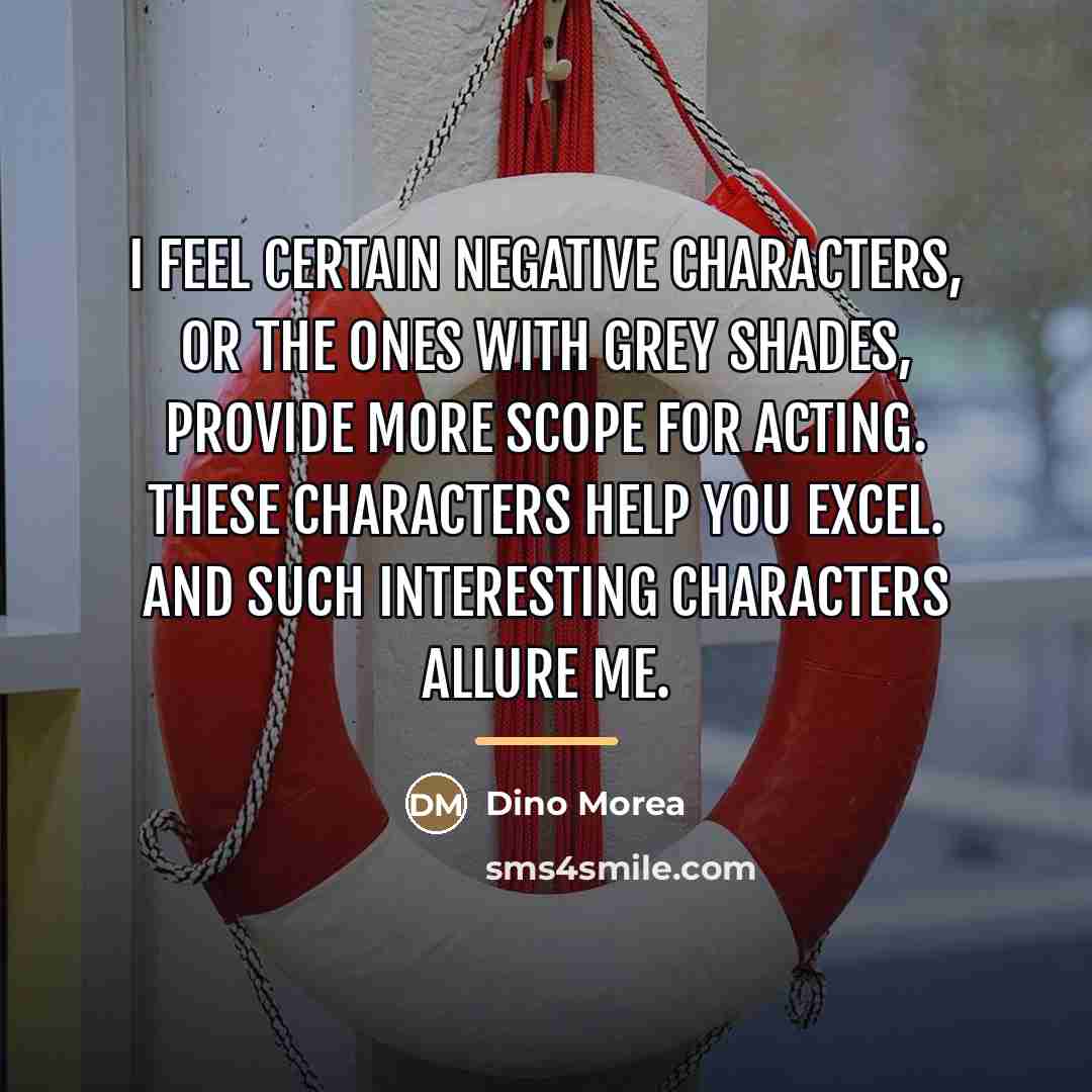 “I feel certain negative characters, or the ones with grey…” quote by Dino Morea