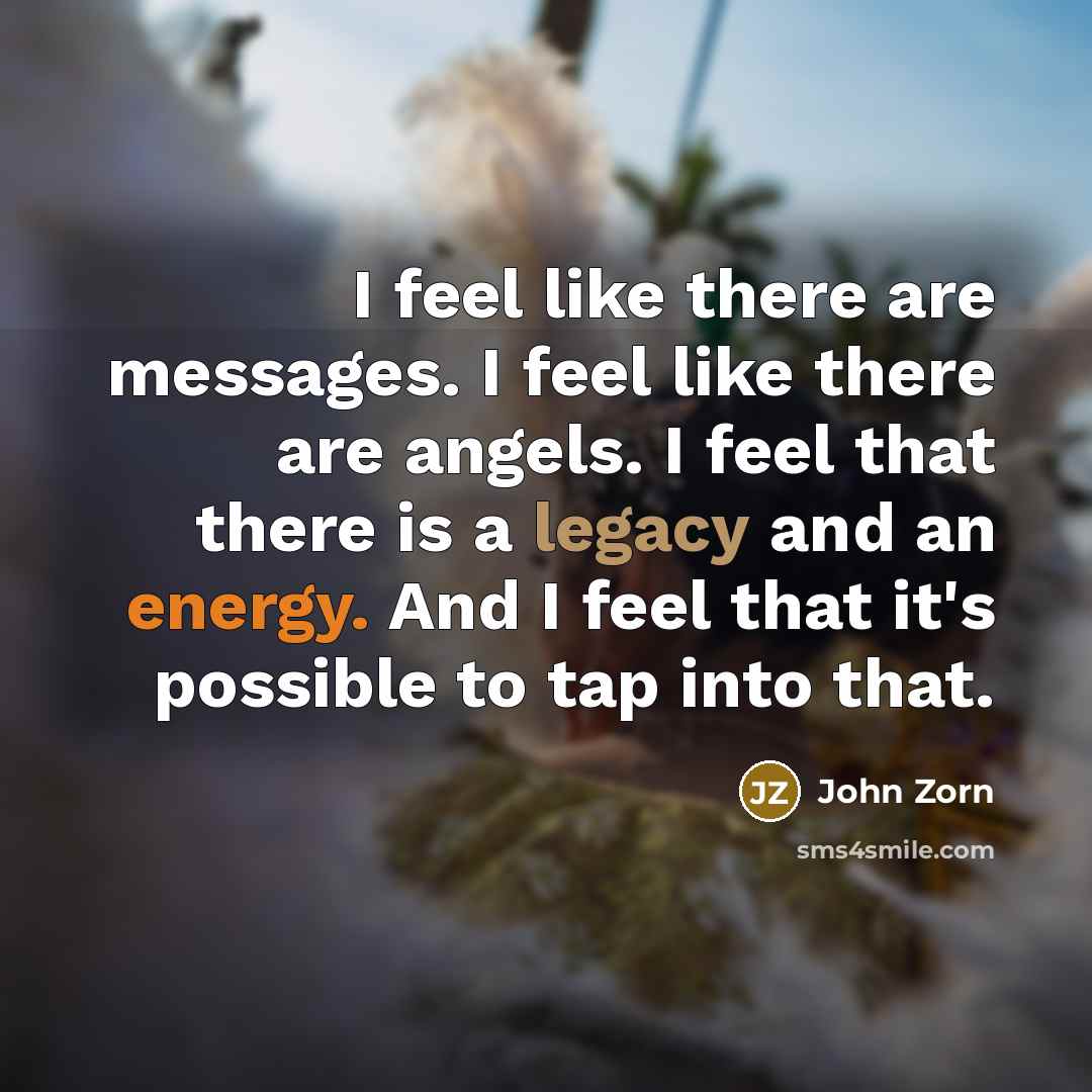 “I feel like there are messages. I feel like there…” quote by John Zorn