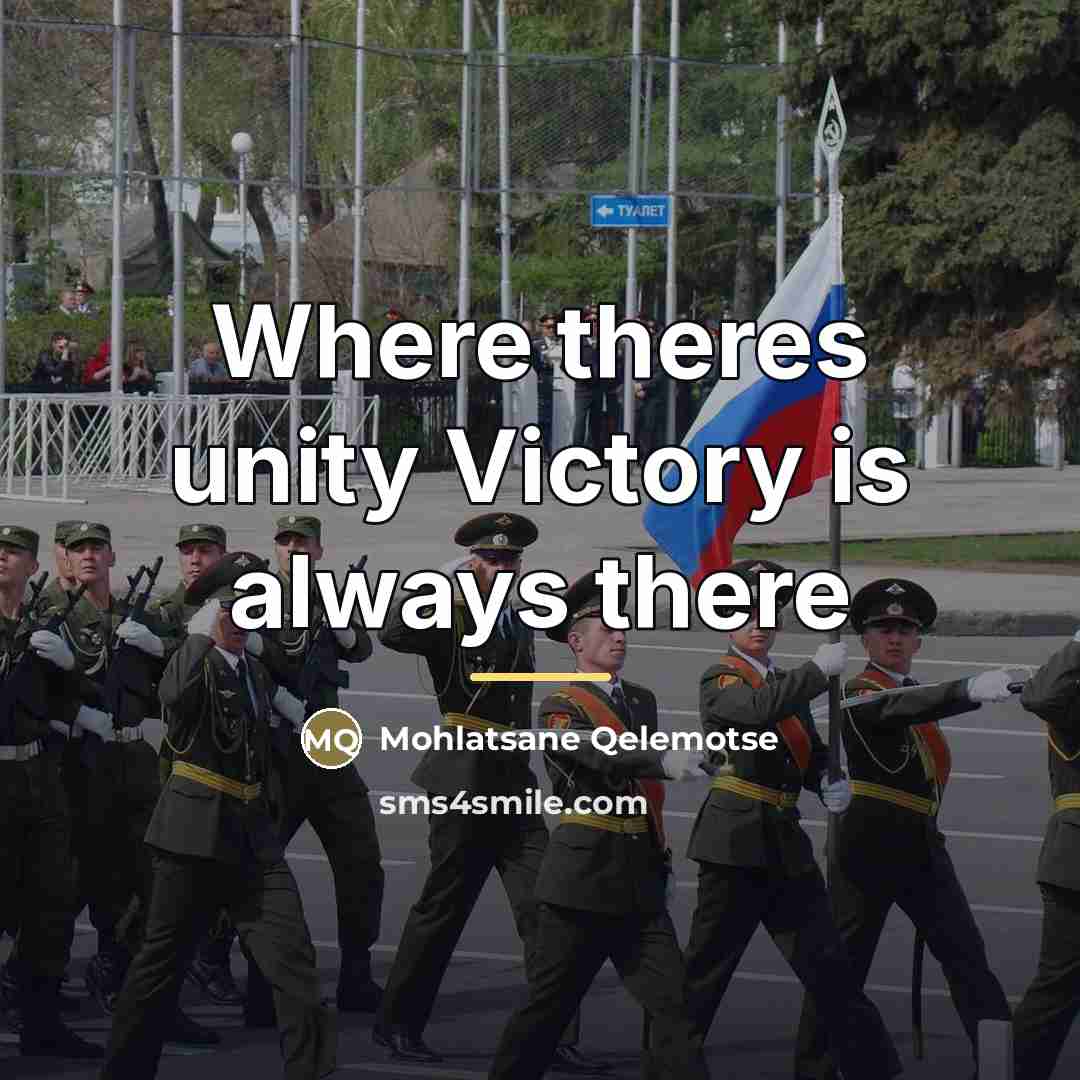 “Where theres unity Victory is always there…” quote by Mohlatsane Qelemotse