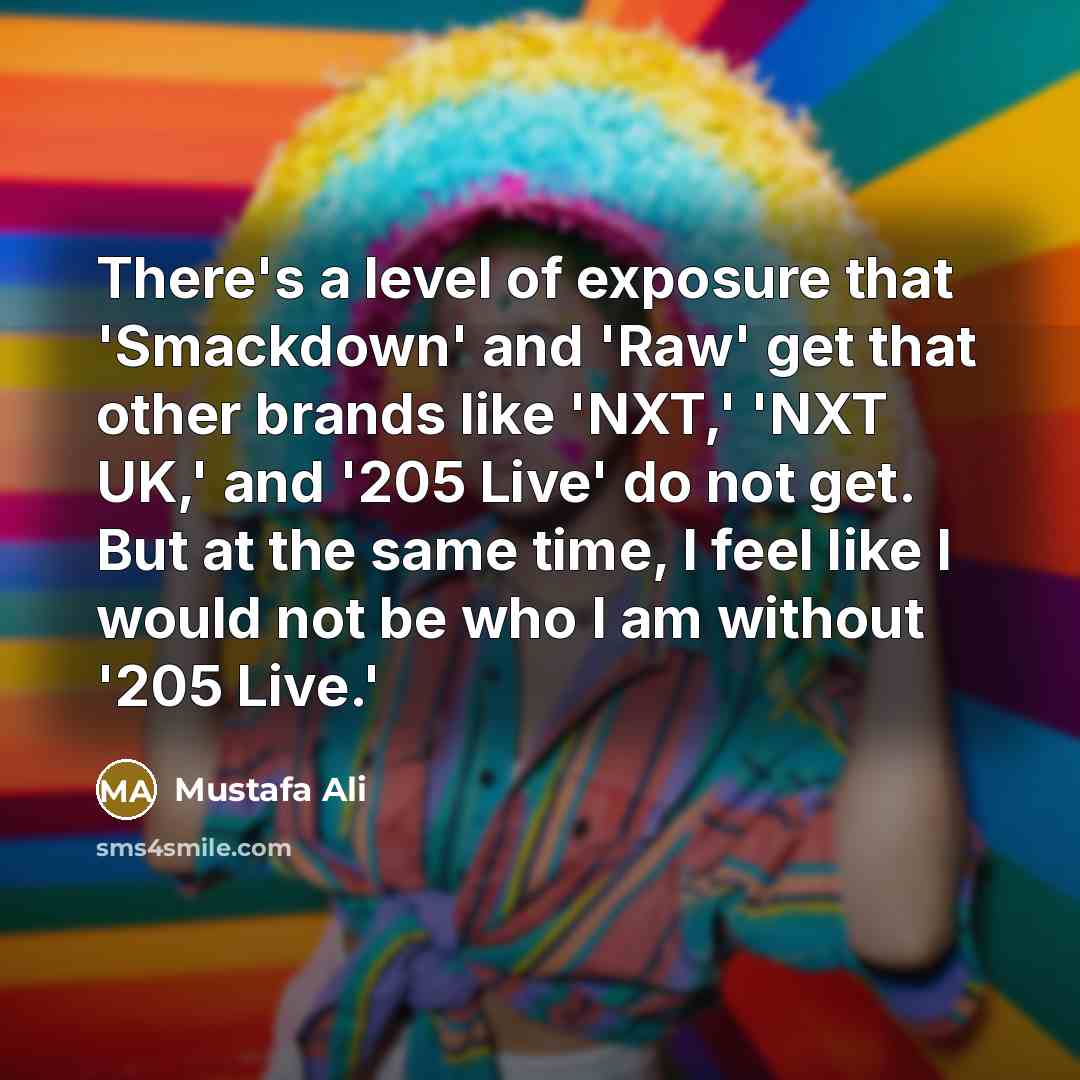 “There's a level of exposure that 'Smackdown' and 'Raw' get…” quote by Mustafa Ali