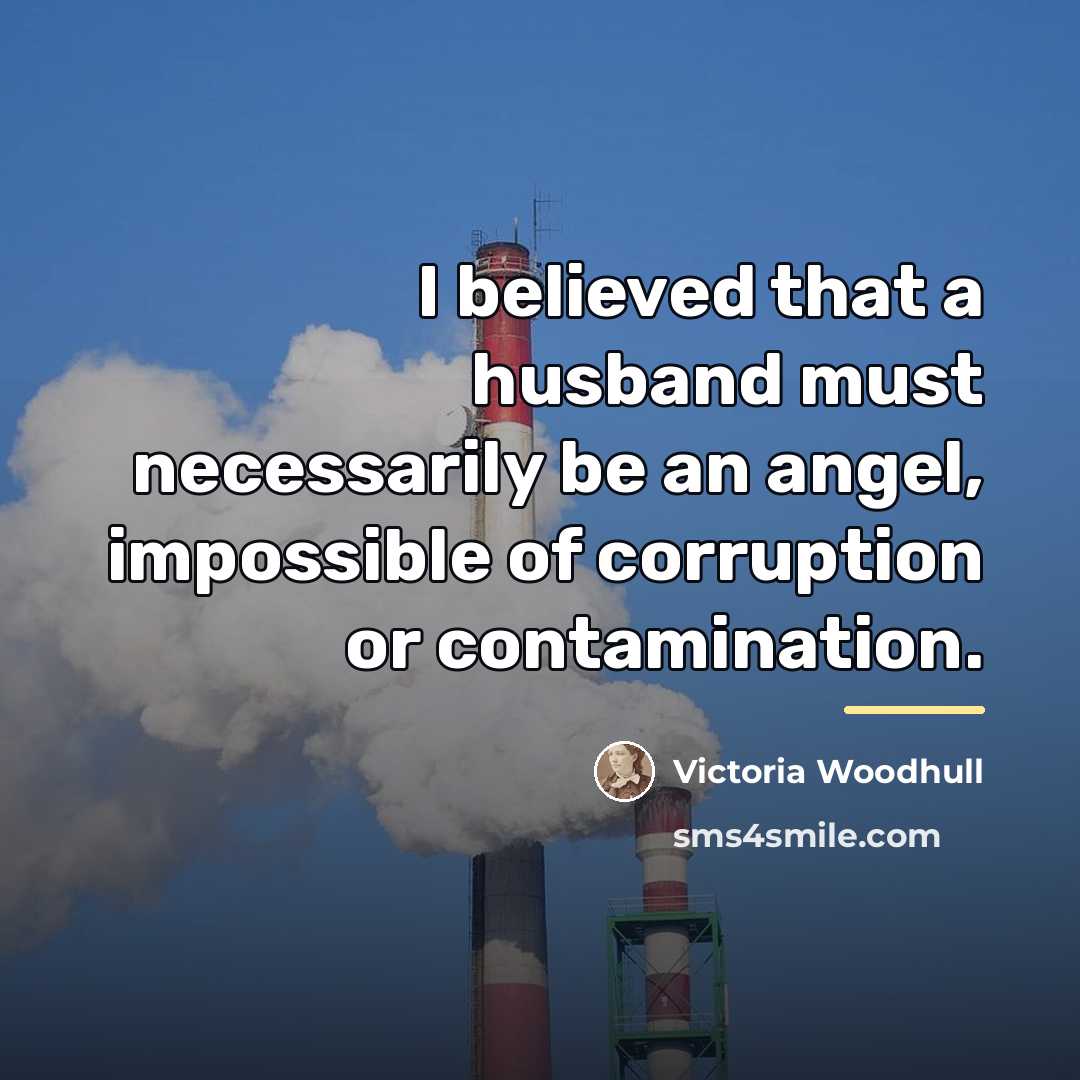 “I believed that a husband must necessarily be an angel,…” quote by Victoria Woodhull