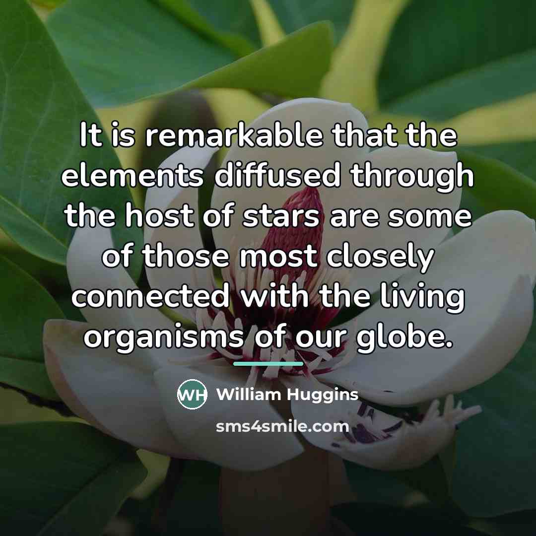 “It is remarkable that the elements diffused through the host…” quote by William Huggins