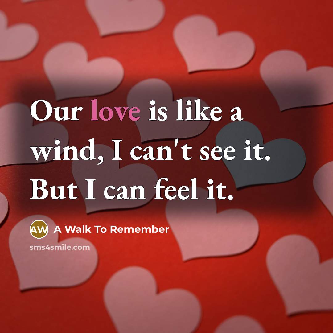 “Our love is like a wind, I can't see it.…” quote by A Walk To Remember