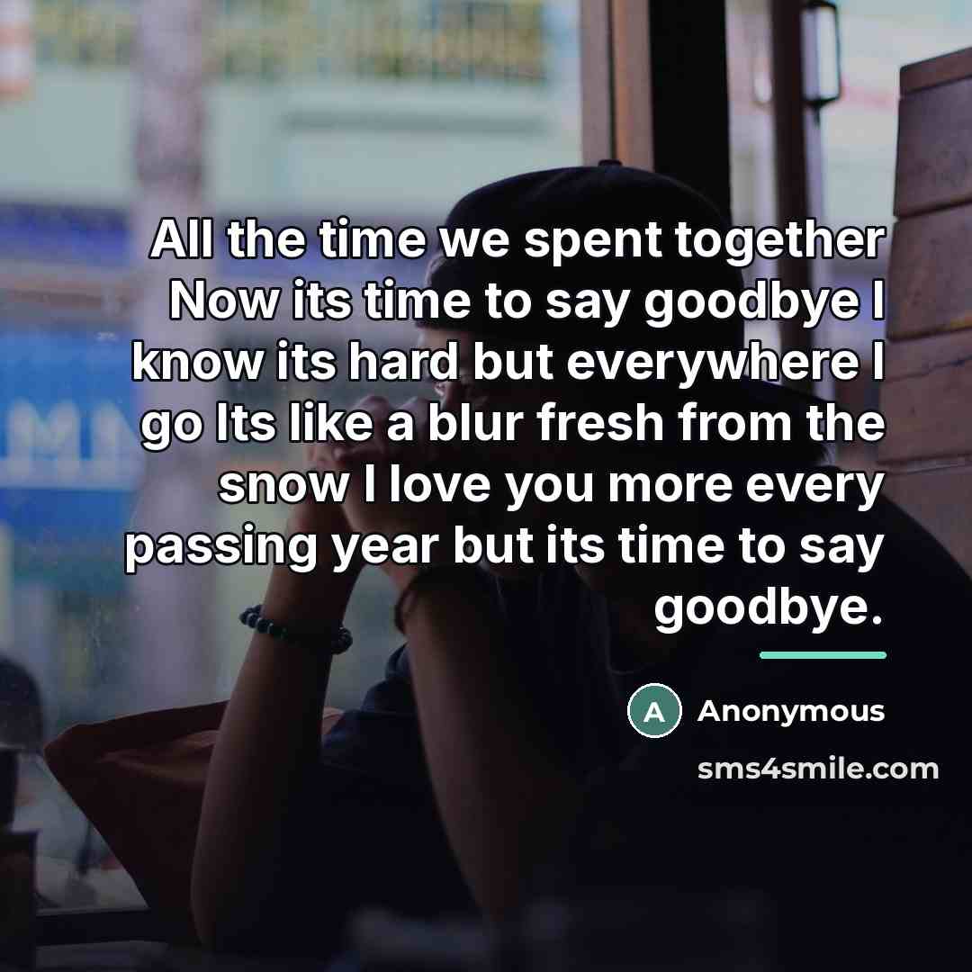 “All the time we spent together Now its time to…” quote by Anonymous