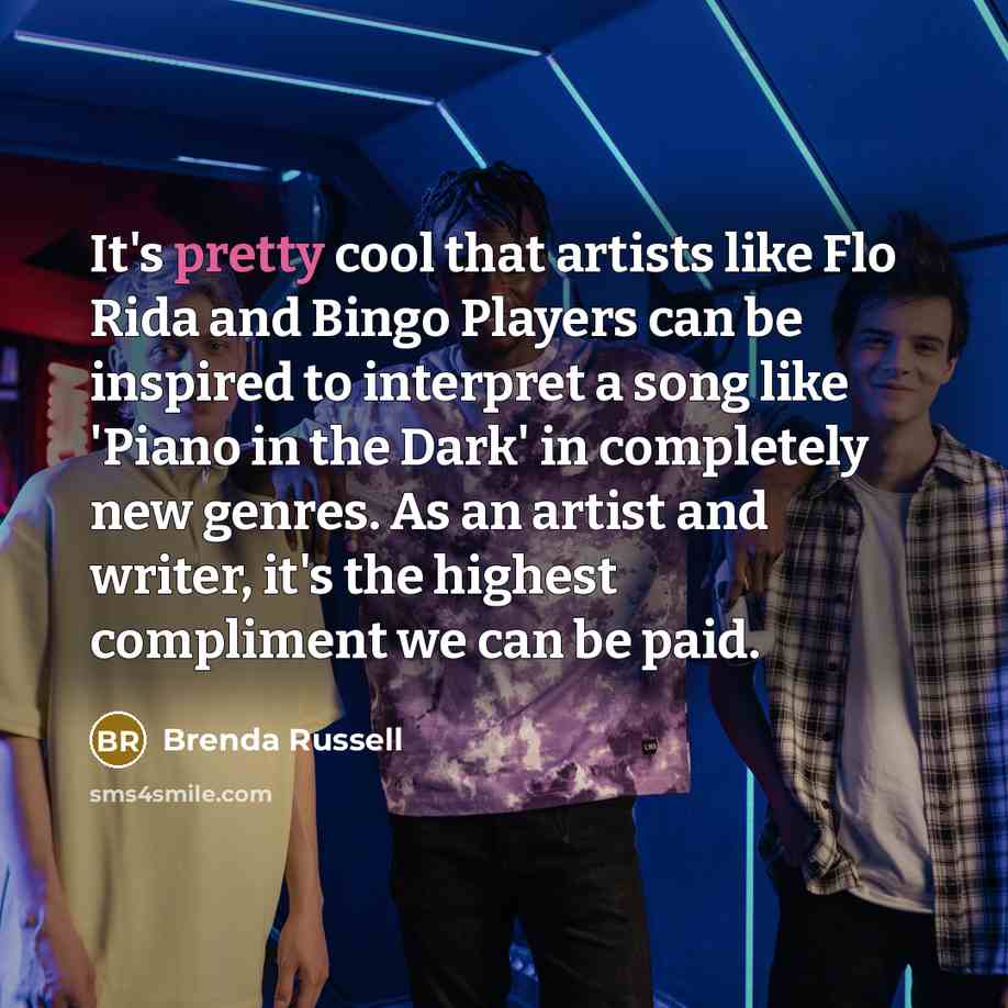 “It's pretty cool that artists like Flo Rida and Bingo…” quote by Brenda Russell