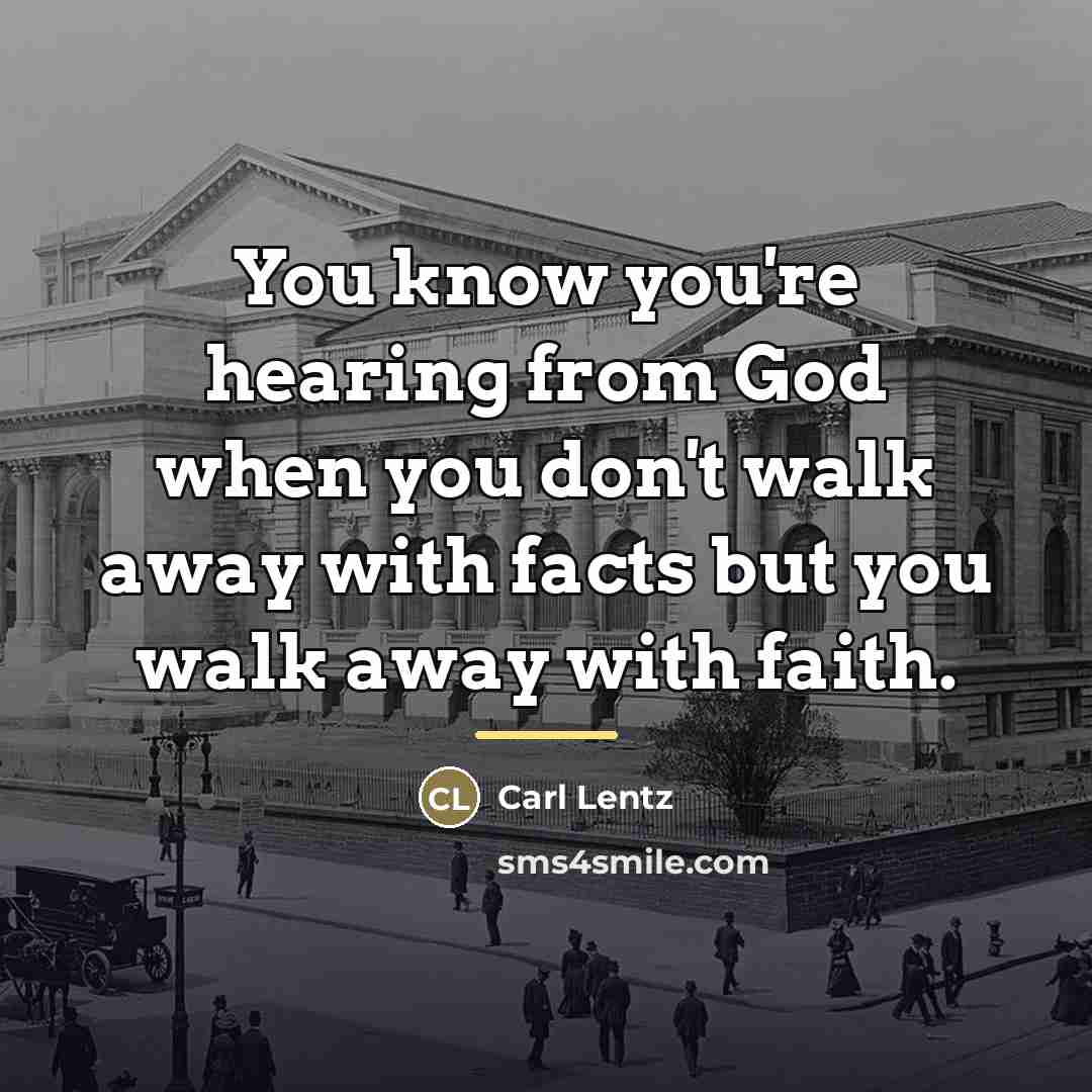 “You know you're hearing from God when you don't walk…” quote by Carl Lentz