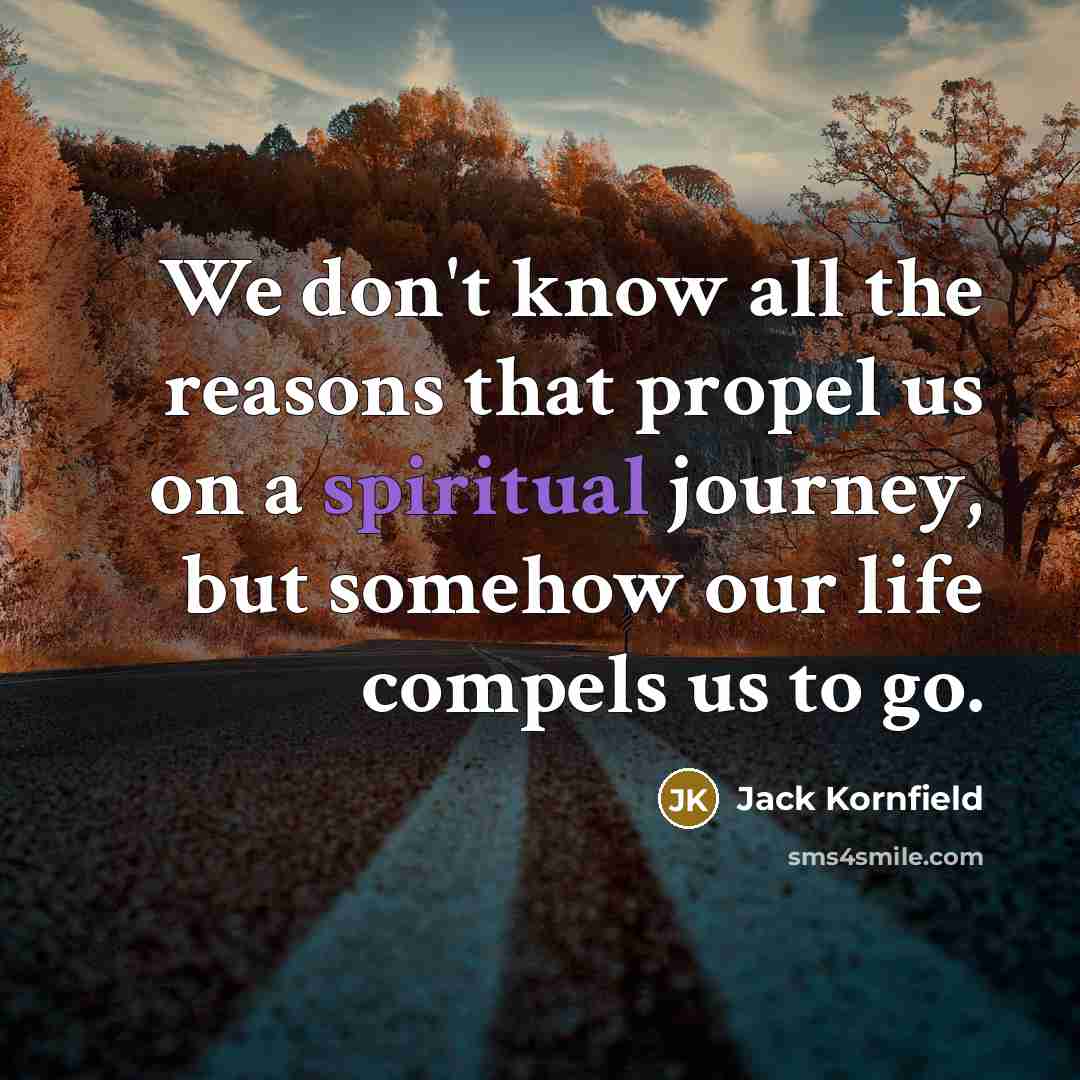 “We don't know all the reasons that propel us on…” quote by Jack Kornfield