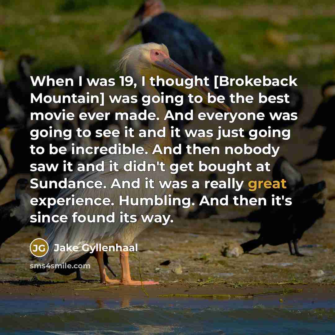 “When I was 19, I thought [Brokeback Mountain] was going…” quote by Jake Gyllenhaal