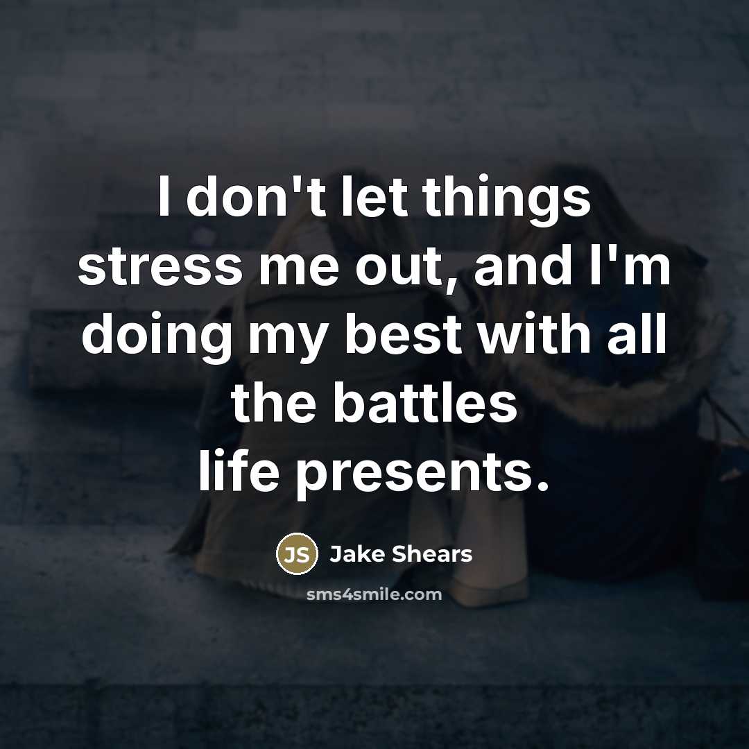 “I don't let things stress me out, and I'm doing…” quote by Jake Shears