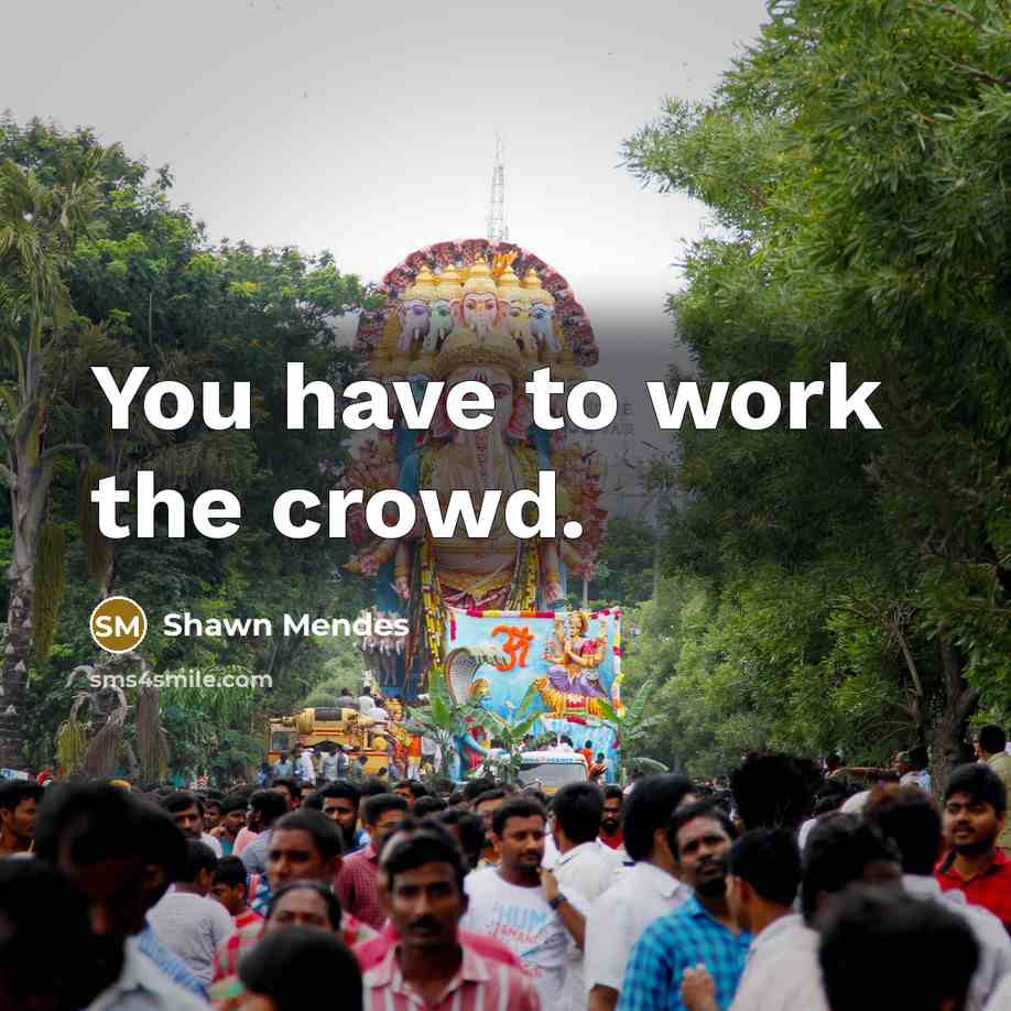 “You have to work the crowd.…” quote by Shawn Mendes