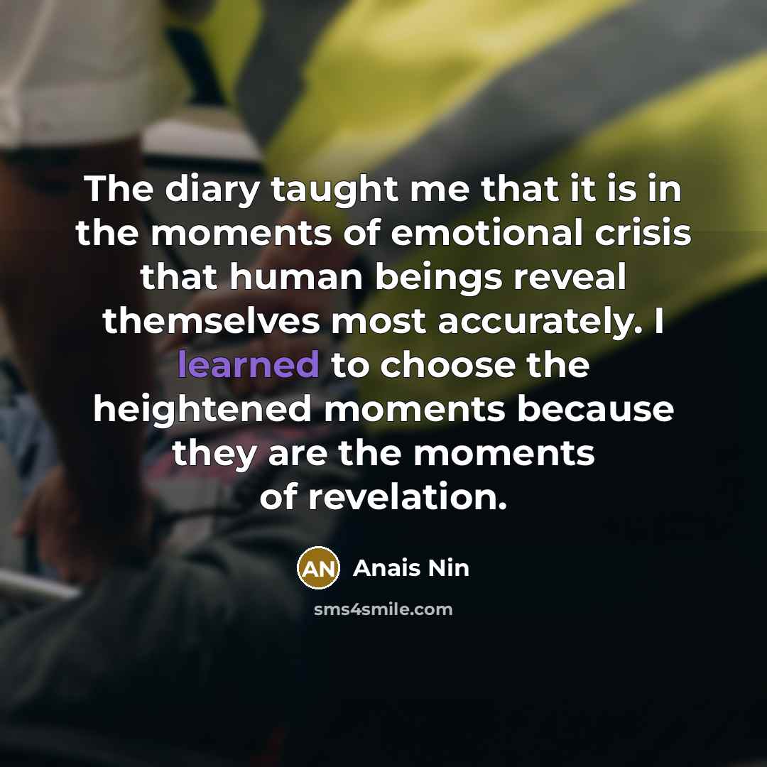 “The diary taught me that it is in the moments…” quote by Anais Nin