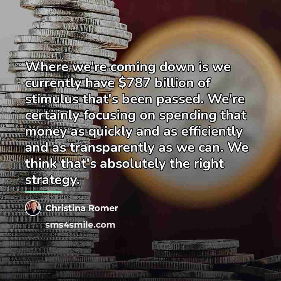 “Where we're coming down is we currently have $787 billion…” quote by Christina Romer