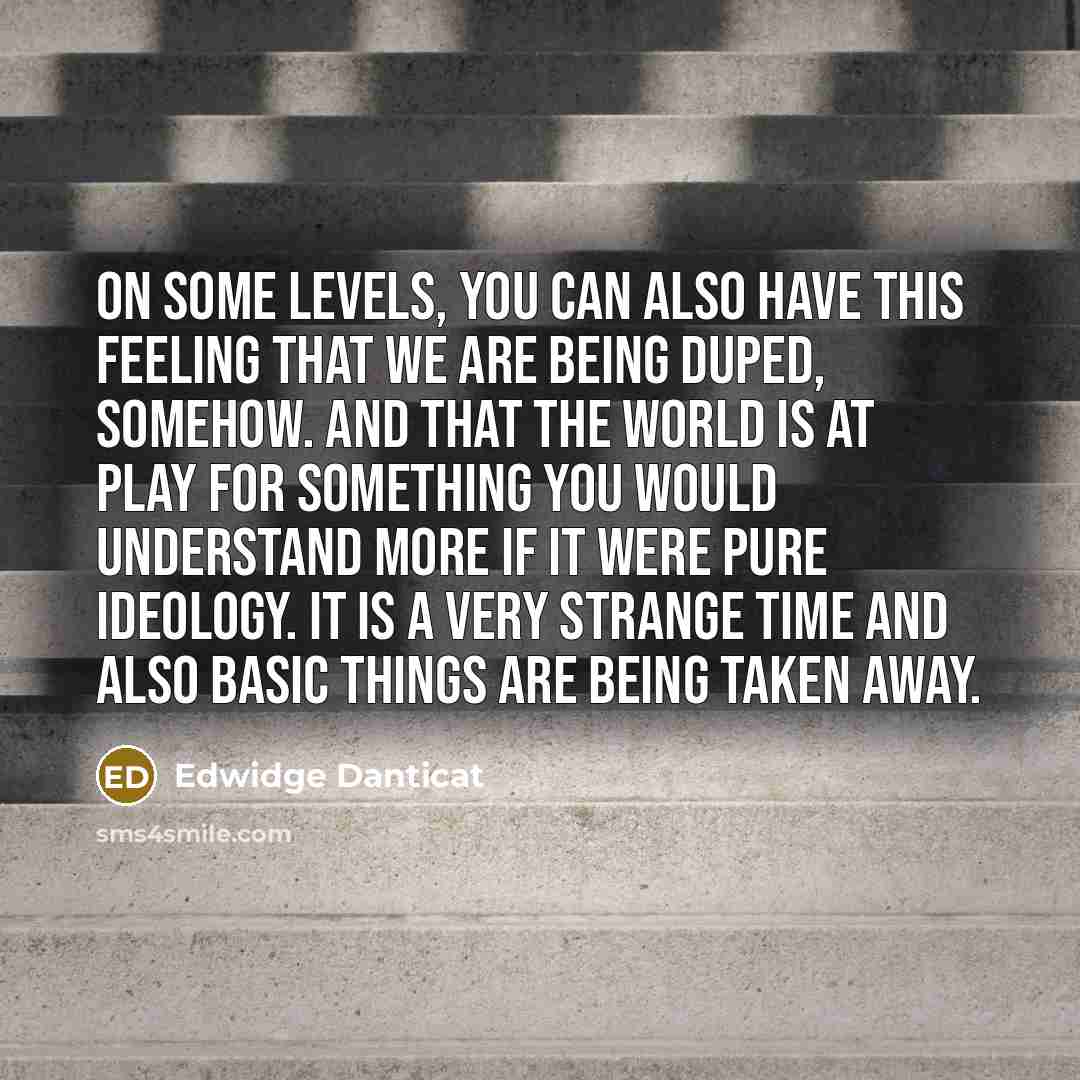 “On some levels, you can also have this feeling that…” quote by Edwidge Danticat