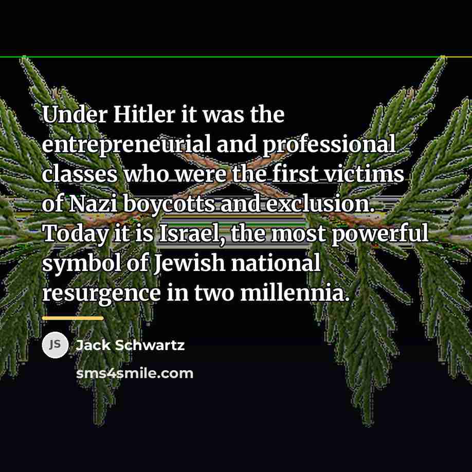 “Under Hitler it was the entrepreneurial and professional classes who…” quote by Jack Schwartz