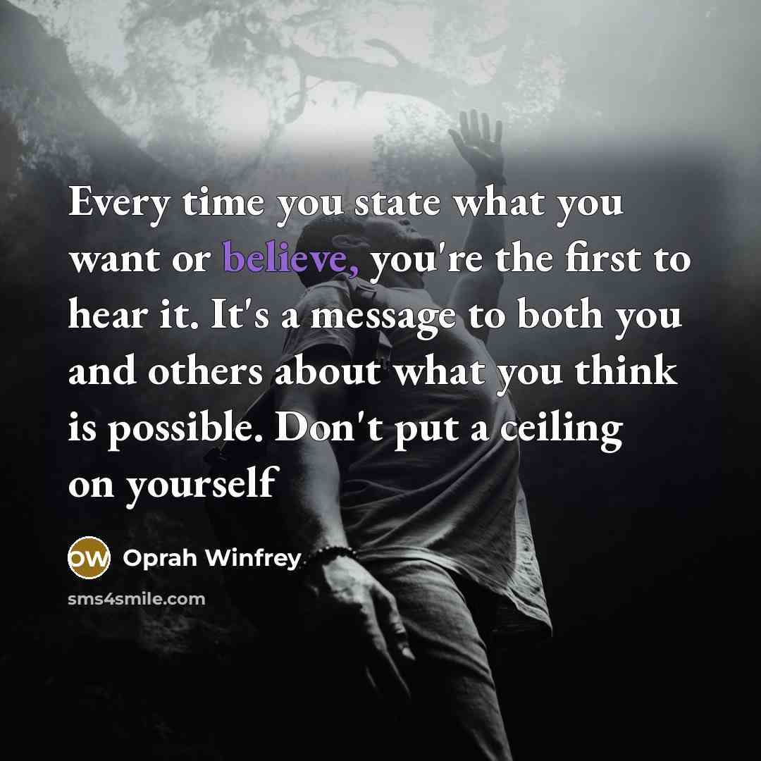 “Every time you state what you want or believe, you're…” quote by Oprah Winfrey