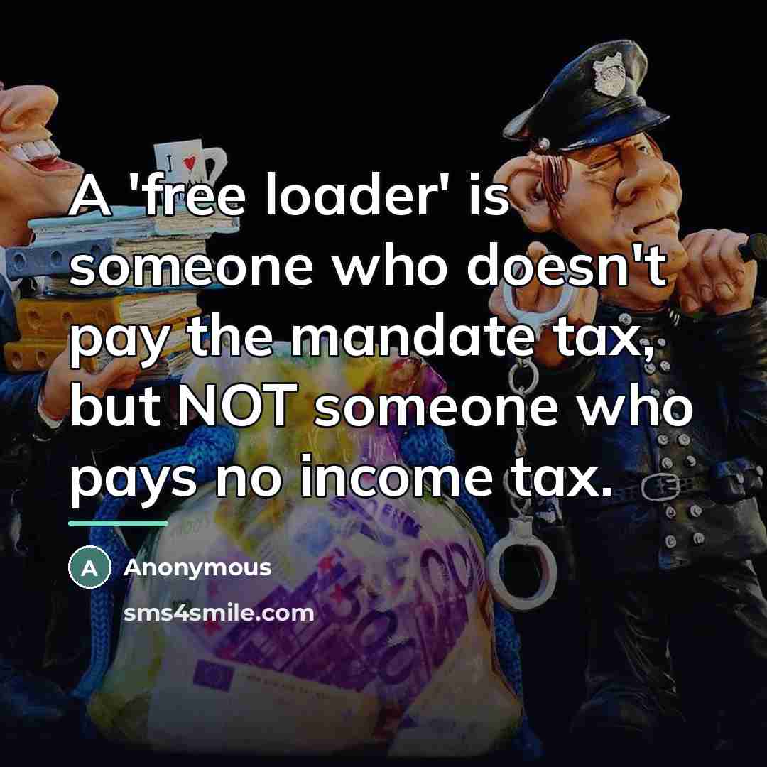 “A 'free loader' is someone who doesn't pay the mandate…” quote by Anonymous