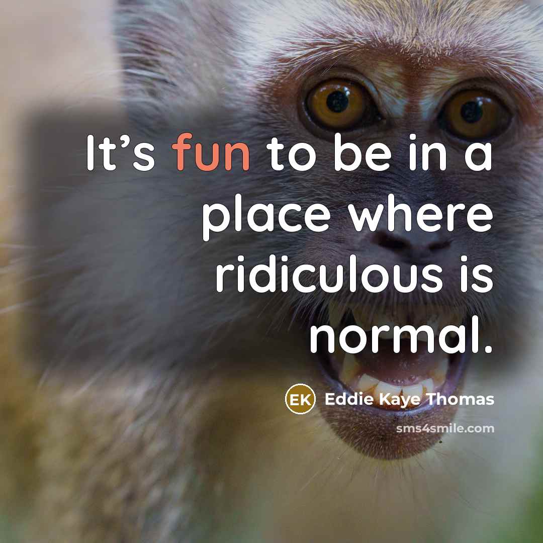 “It’s fun to be in a place where ridiculous is…” quote by Eddie Kaye Thomas