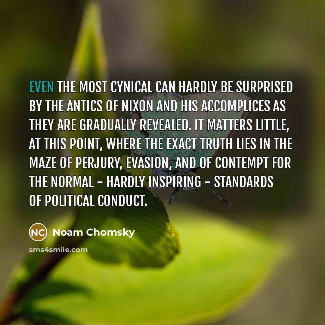 “Even the most cynical can hardly be surprised by the…” quote by Noam Chomsky