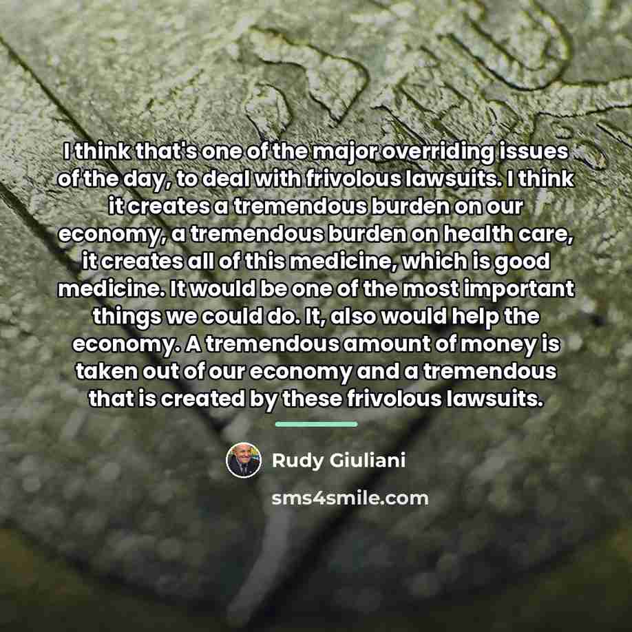 “I think that's one of the major overriding issues of…” quote by Rudy Giuliani