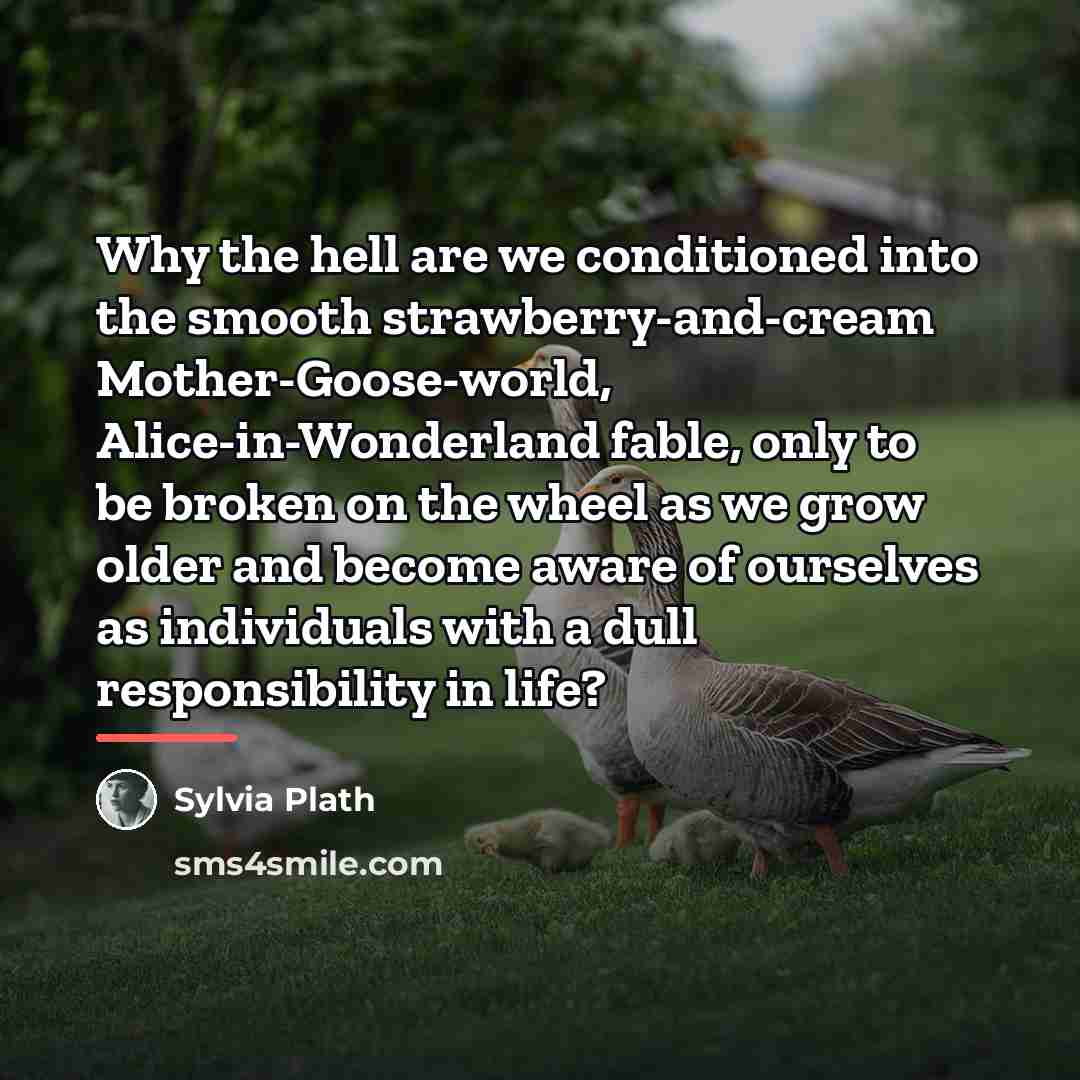 “Why the hell are we conditioned into the smooth strawberry-and-cream…” quote by Sylvia Plath