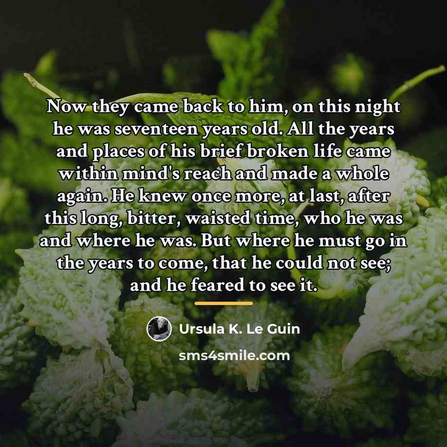“Now they came back to him, on this night he…” quote by Ursula K. Le Guin