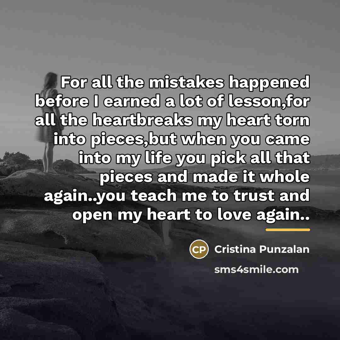 “For all the mistakes happened before I earned a lot…” quote by Cristina Punzalan