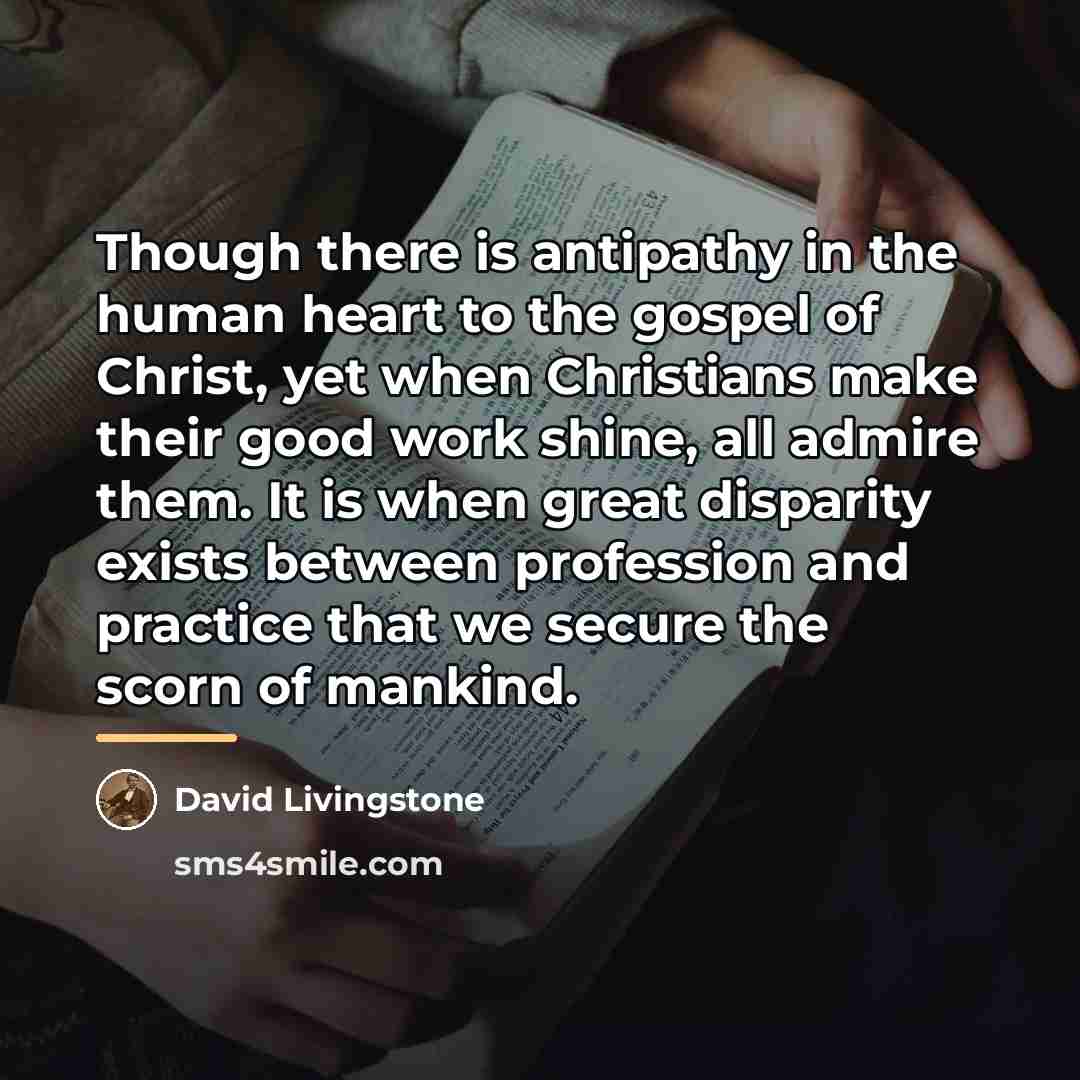 “Though there is antipathy in the human heart to the…” quote by David Livingstone